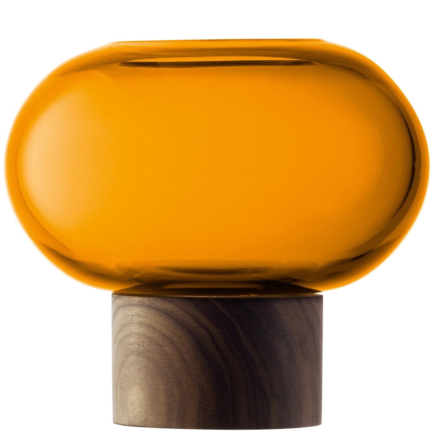 Oblate Vase Ø15cm, H13.5cm - bernstein walnuss - KAQTU Design