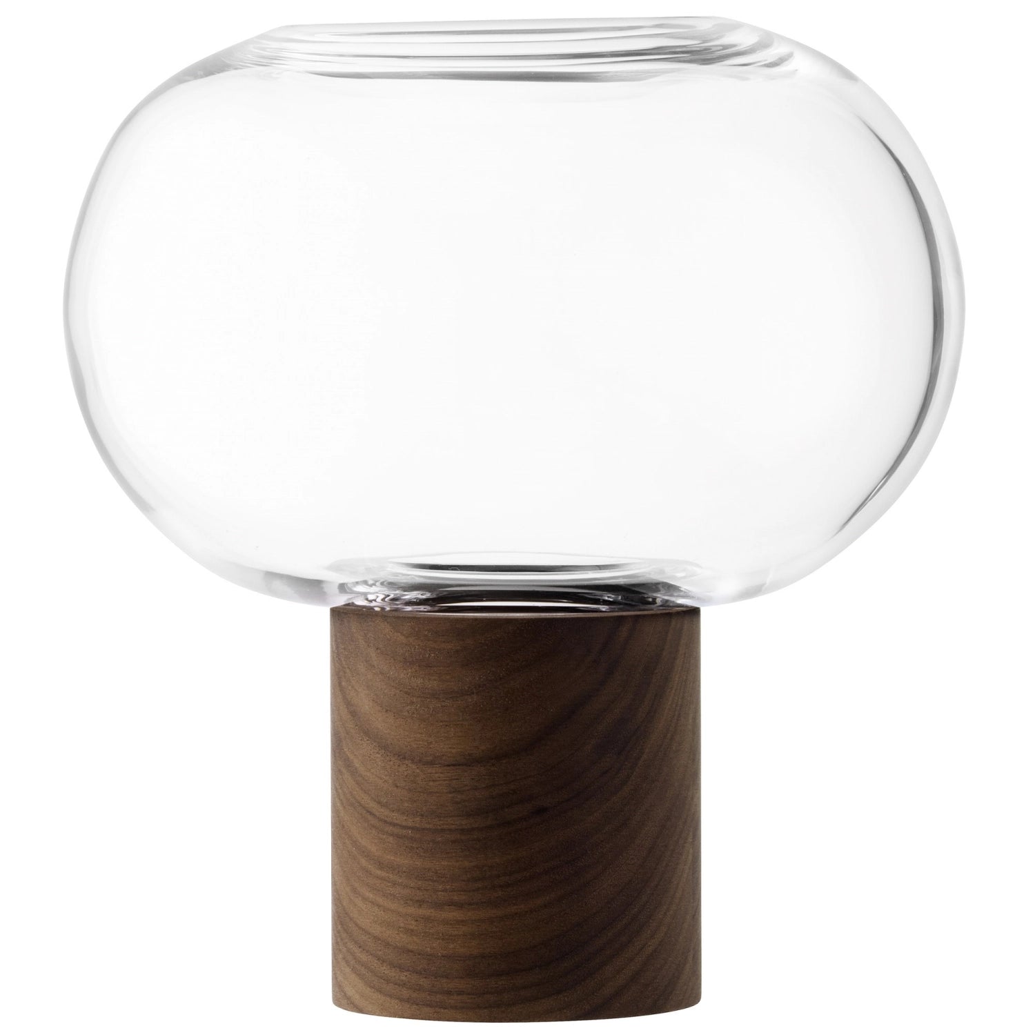 Oblate Vase Ø19.5cm, H21.5cm - klar walnuss - KAQTU Design