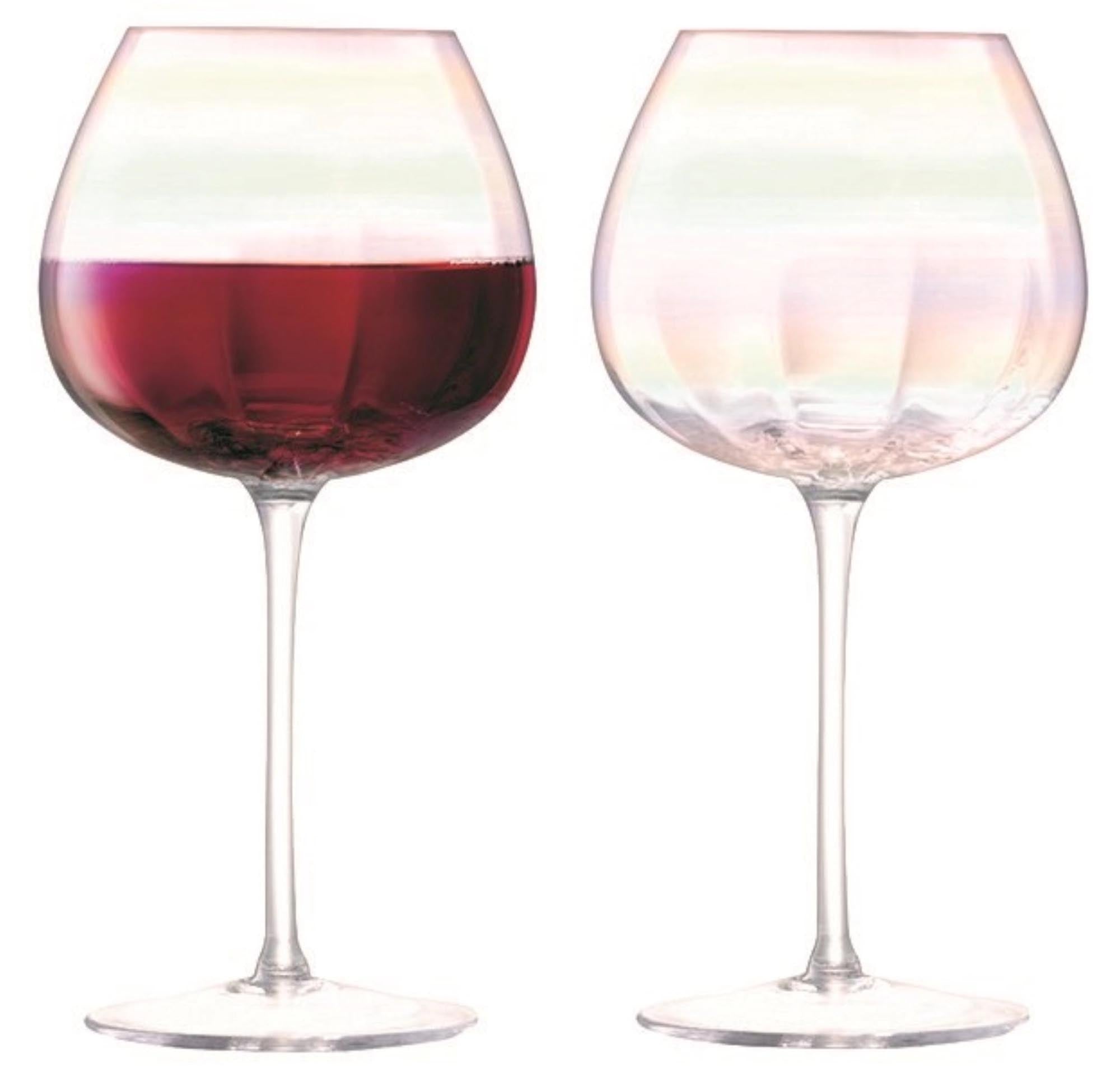 2 set di vino rosso perle vetro 460ml - perla