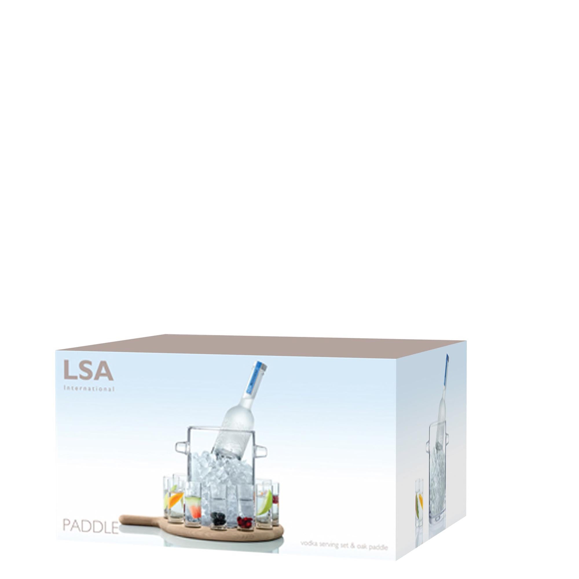 Paddle Wodka Servierset  Unterteil aus Eiche L38.5cm - klar