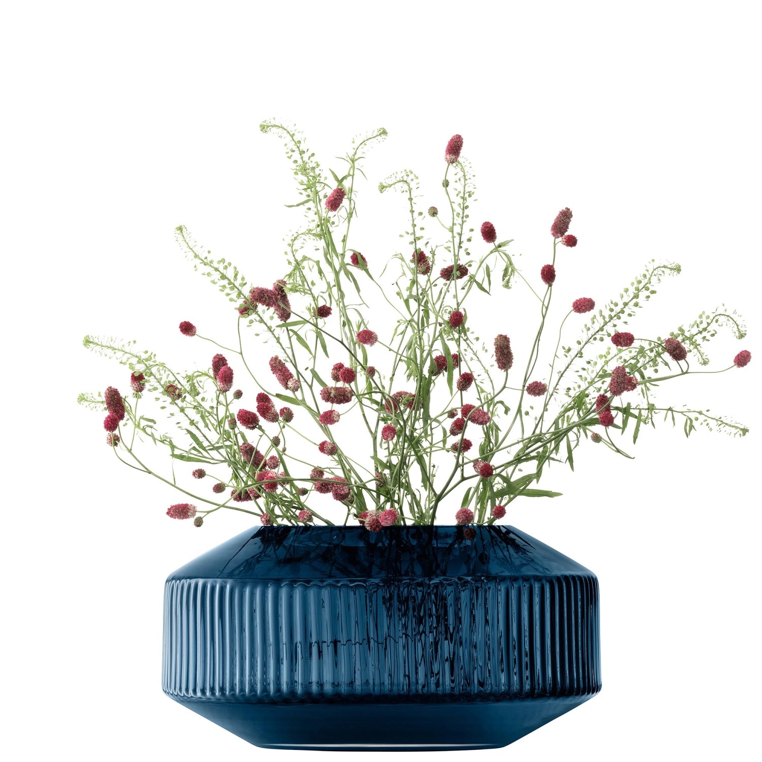 Vaso largo rotonda H14cm zaffiro blu