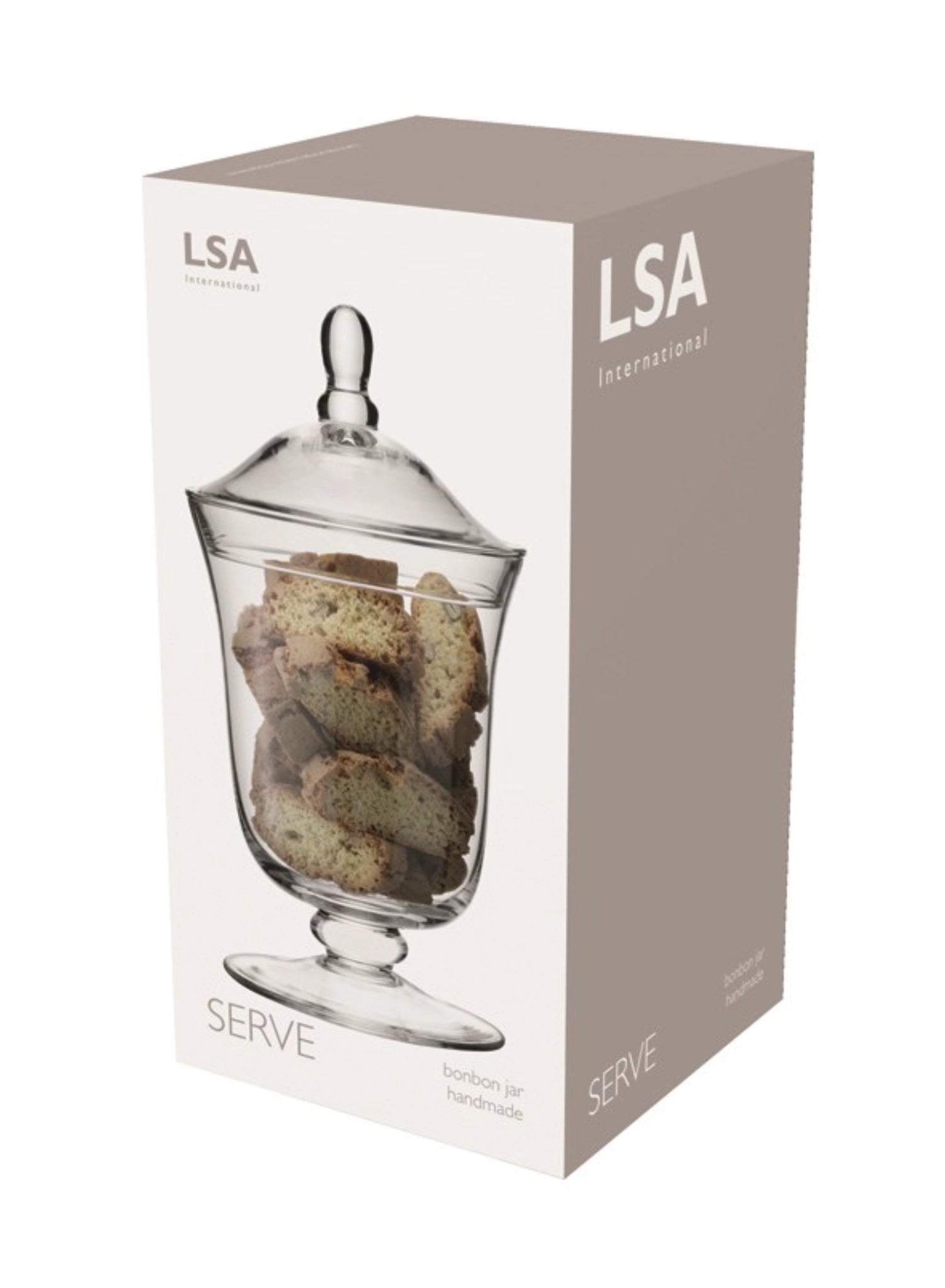 Hochwertige Bonbonniere von LSA, 25 cm, aus klarem Glas, perfekt für die ansprechende Aufbewahrung und Präsentation von Leckereien.
