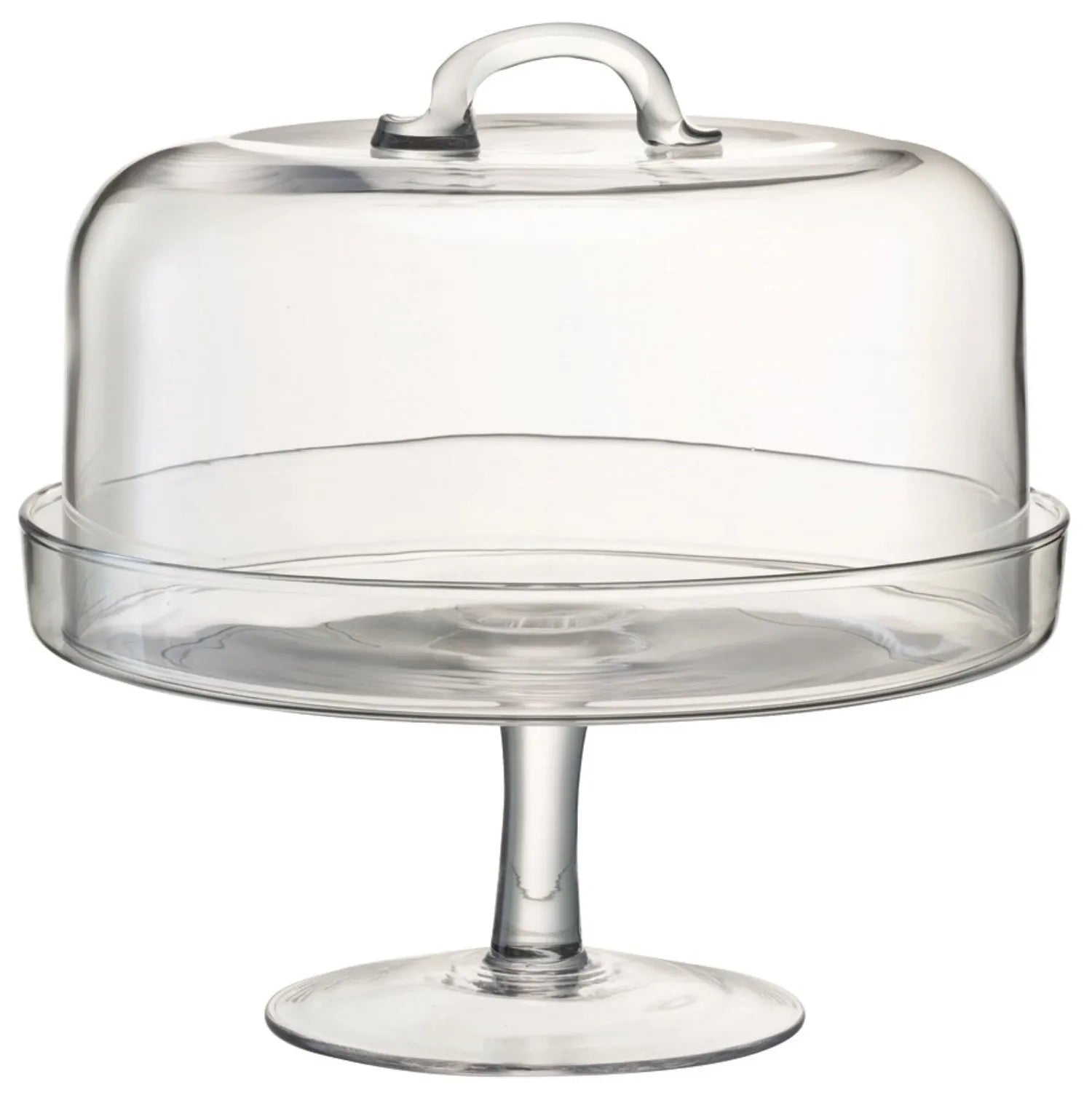 Elegante LSA Kuchenplatte aus klarem Glas, Ø26,5cm, schützt und präsentiert Torten stilvoll. Ideal für Feste und den täglichen Genuss.