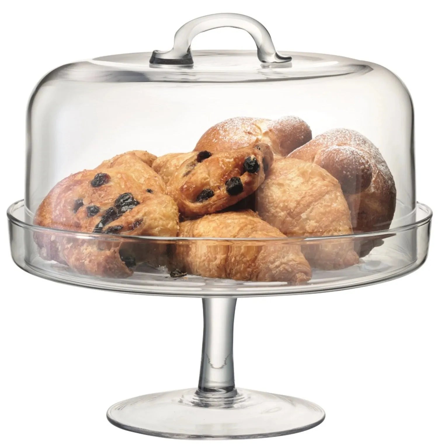 Stilvolle LSA Kuchenplatte mit transparenter Haube, Ø26.5cm.
