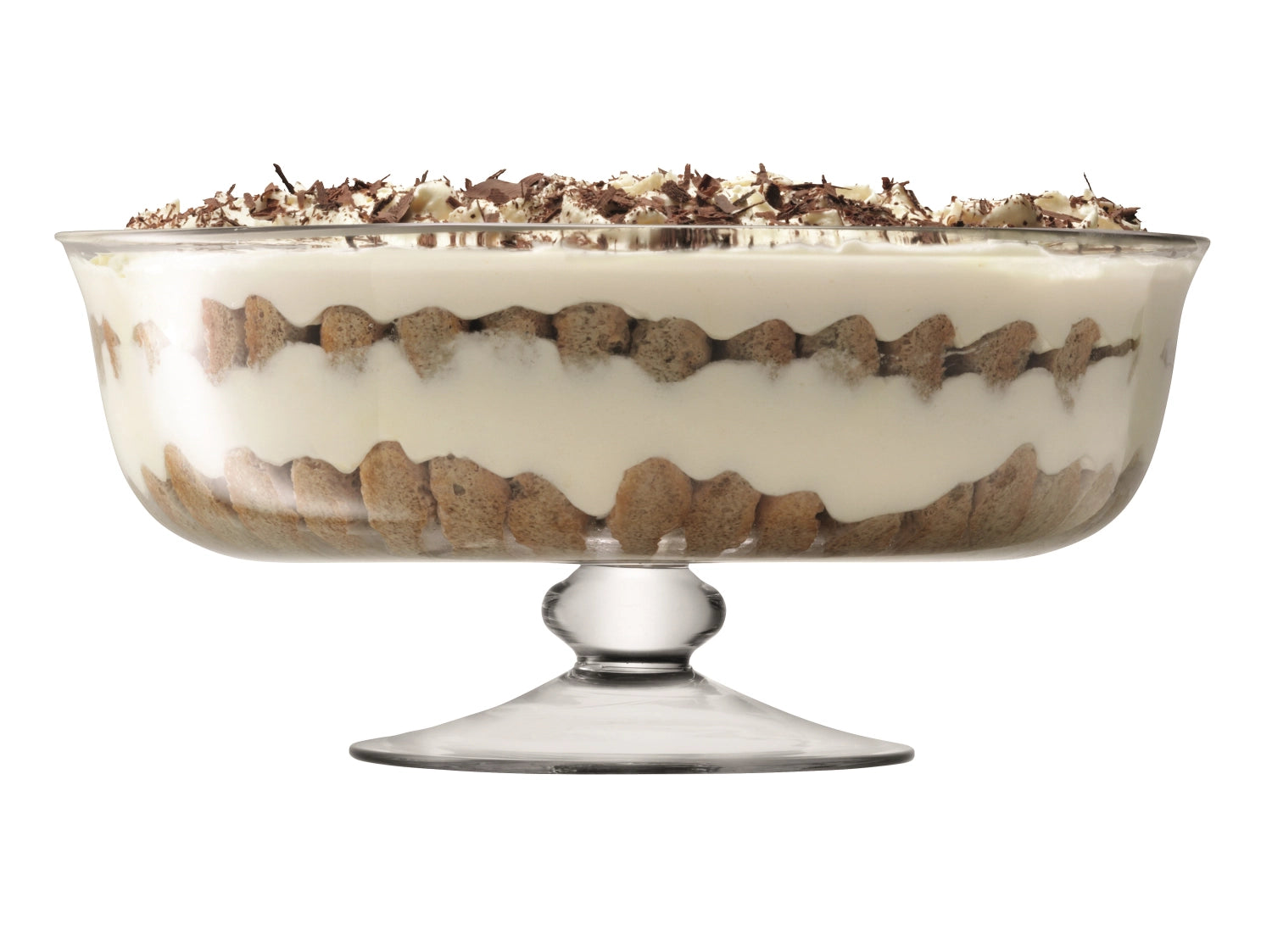 Stilvolle Servierschale mit Fuß aus klarem Glas, Ø31cm, ideal für ansprechende Präsentation von Speisen und Desserts.