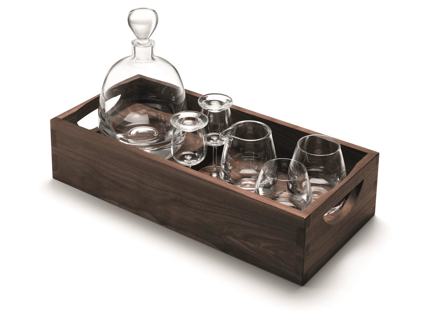 Whisky Islay Connoisseur Set  Nussbaum Tablett L44cm - KAQTU Design