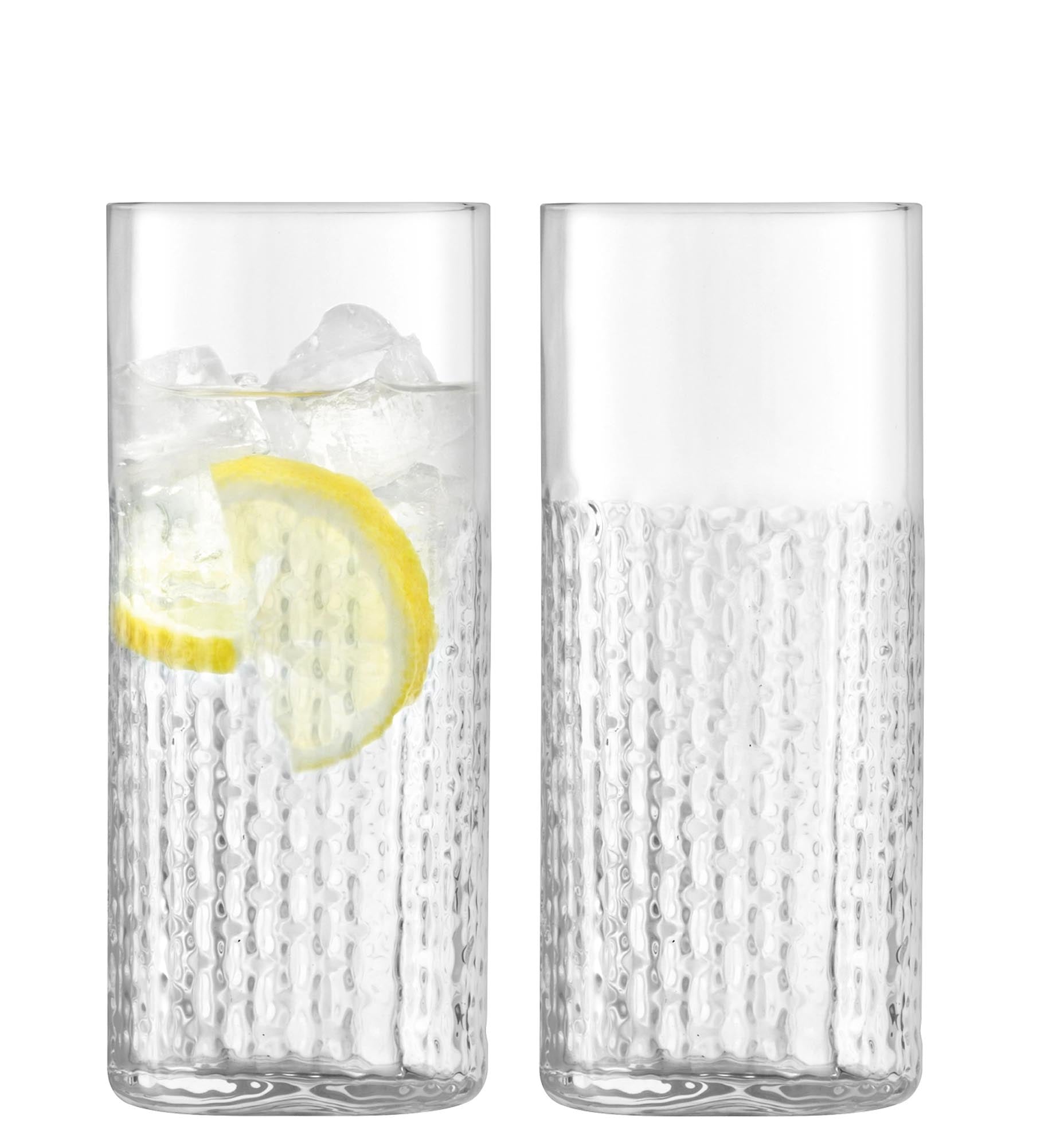 Elegante LSA Wicker Longdrinkgläser, 400ml, im 2er Set. Hochwertiges Glas, raffiniertes Design, ideal für Cocktails.