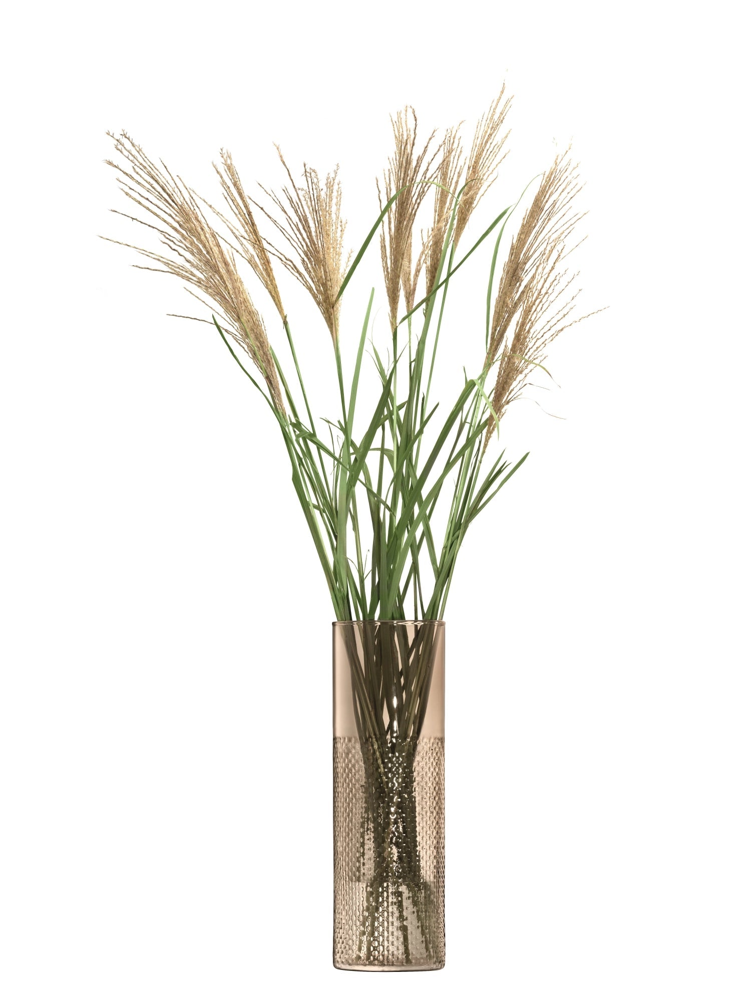 Elegante Wicker Vase von LSA, 40 cm hoch, in stilvollem Taupe. Perfekt für moderne und klassische Wohnräume.