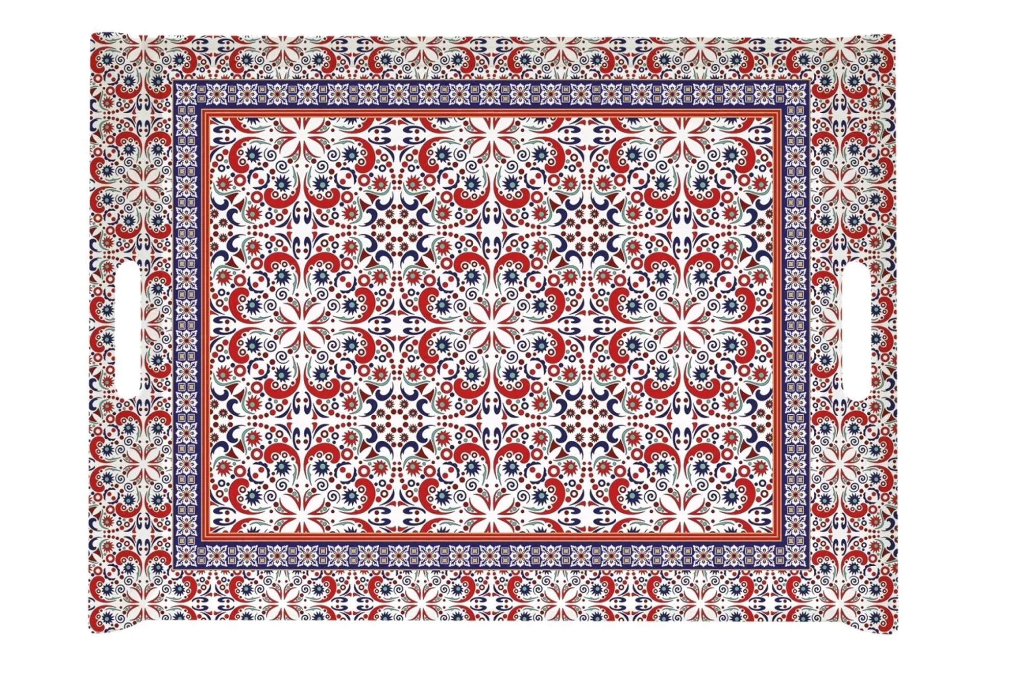 Exotisches "Morocco" Tablett von Easy Life, 52x37cm, robustes Melamin, kratzfest, spülmaschinenfest, mit Griffen, marokkanisches Design.