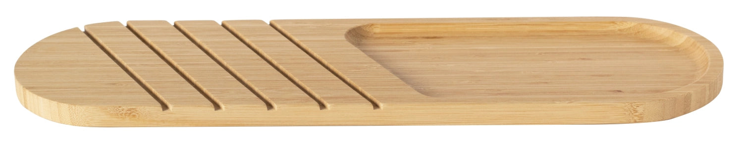 Elegantes Bambus-Brotbrett (50x15x1,5cm) für Baguettes: nachhaltig, antibakteriell, stilvoll und leicht zu reinigen.