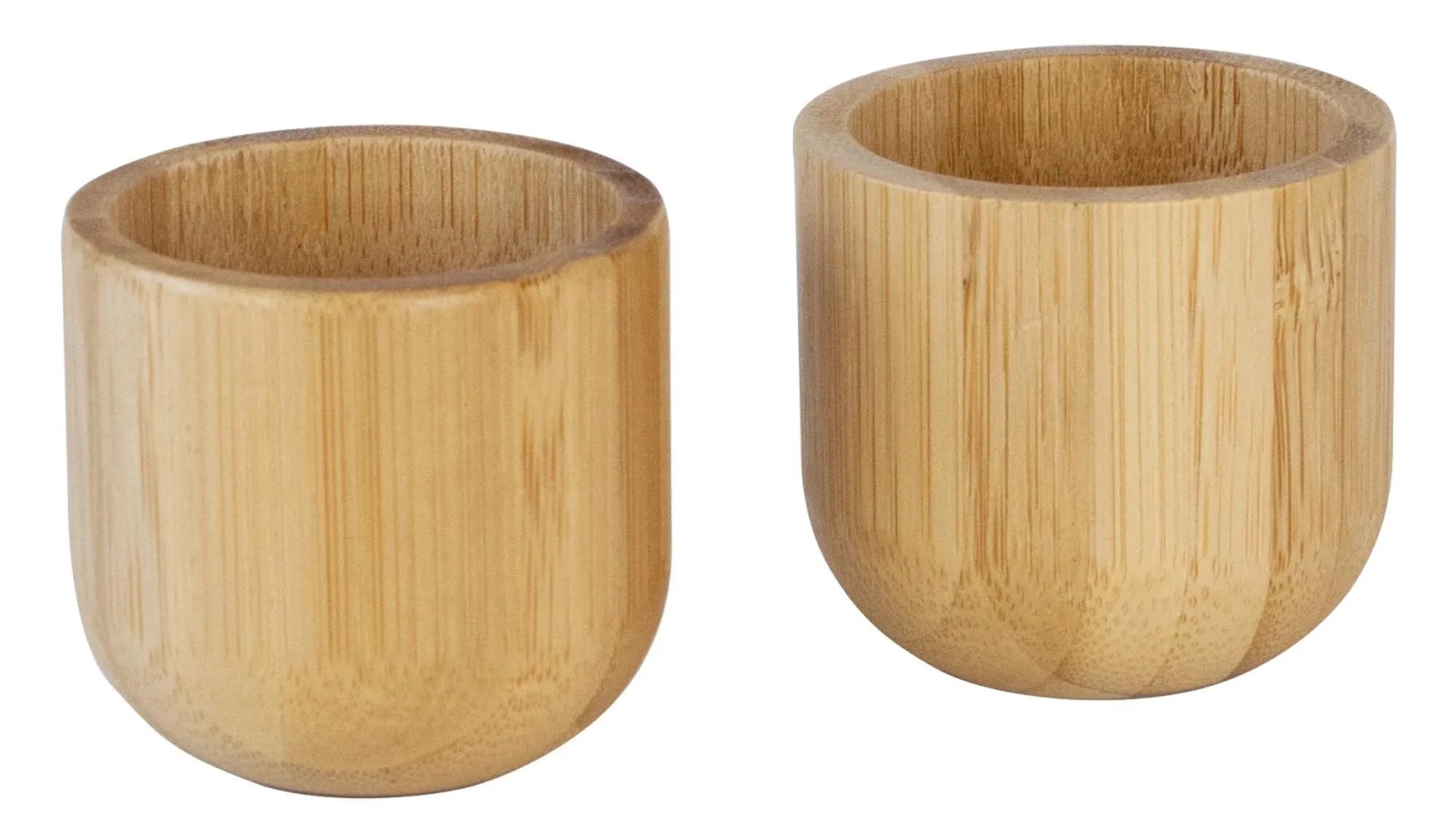 Elegante Bambus-Eierbecher von Pebbly, 2er Set, 5x4.5cm, Frühstücksgenuss.