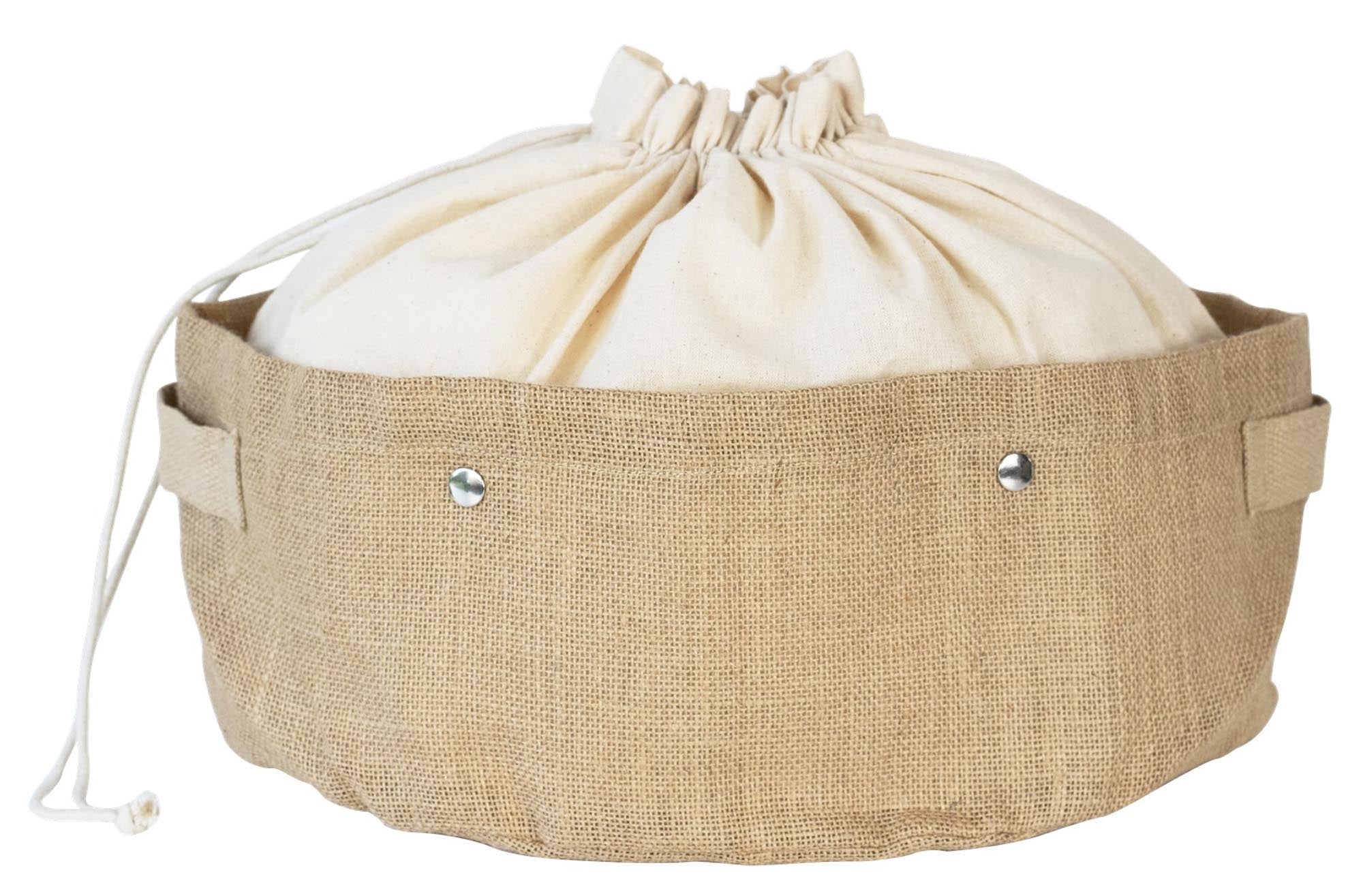 Praktische Pebbly Aufbewahrungstasche L: Hochwertige Baumwolle & Jute, abnehmbarer Sack für vielseitige Nutzung. Ideal für Küche & Einkäufe.