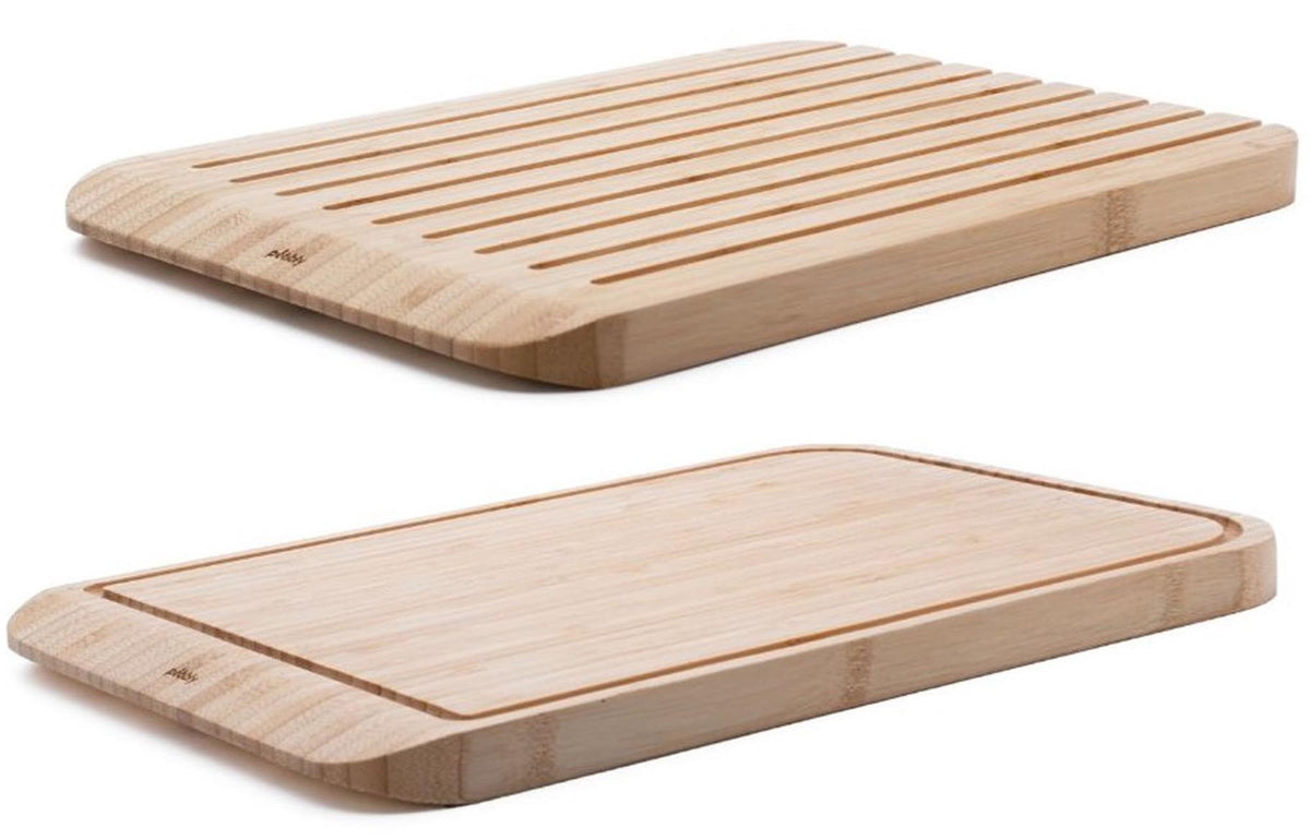 Pebbly 2 in 1 Schneide- und Brotbrett, Bambus, 34x23.5x2cm in Braun präsentiert im Onlineshop von KAQTU Design AG. Schneidbrett ist von Pebbly