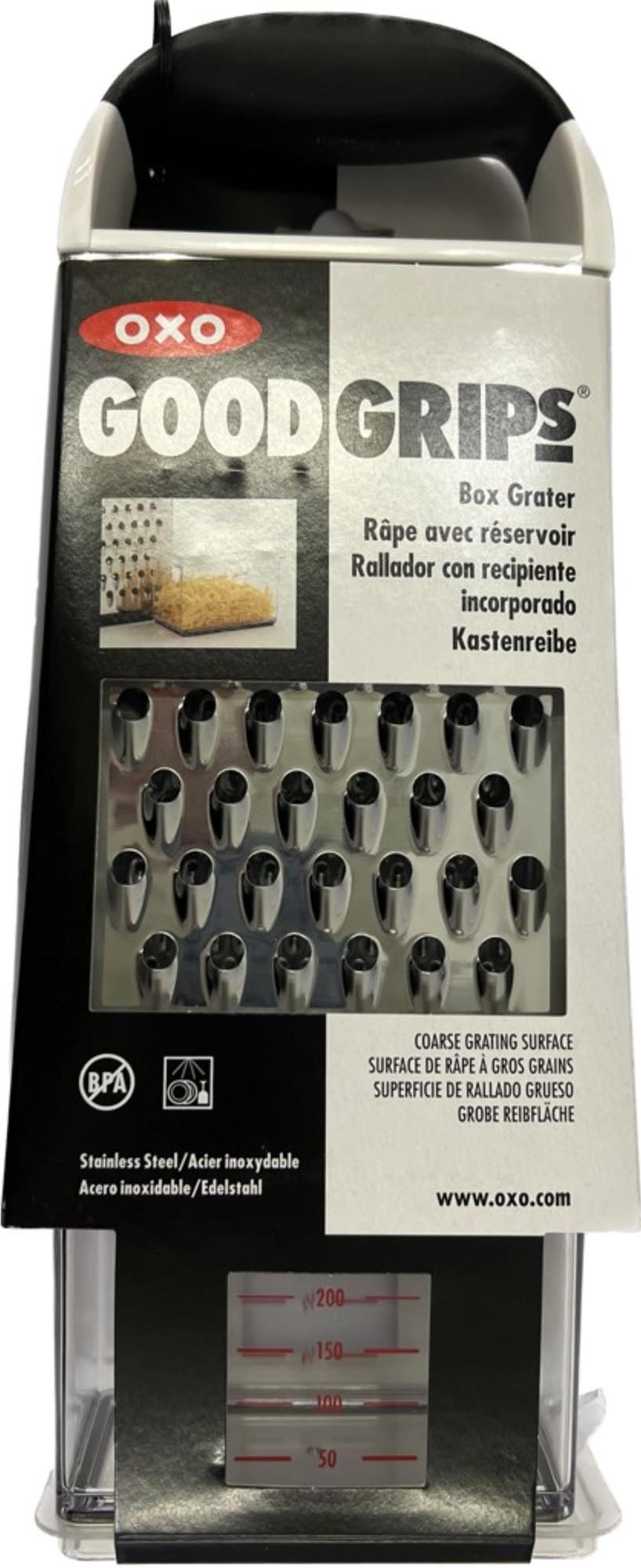 Entdecken Sie die OXO 4-seitige Reibe mit Auffangbehälter – ideal für müheloses Reiben und eine saubere Küche. Hochwertig, ergonomisch und stilvoll!