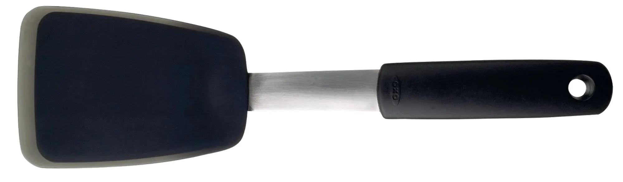 Flexibler OXO Silikon-Pfannenwender, 28,5 cm, langlebig, hitzebeständig, ergonomisch, spülmaschinenfest, kratzfrei.