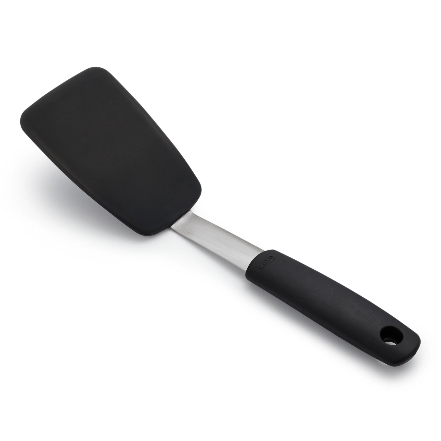 Flexibler Silikon-Pfannenwender von OXO, 28.5 cm lang, ideal für sanftes Wenden und Servieren von Speisen, hitzebeständig und leicht zu reinigen.