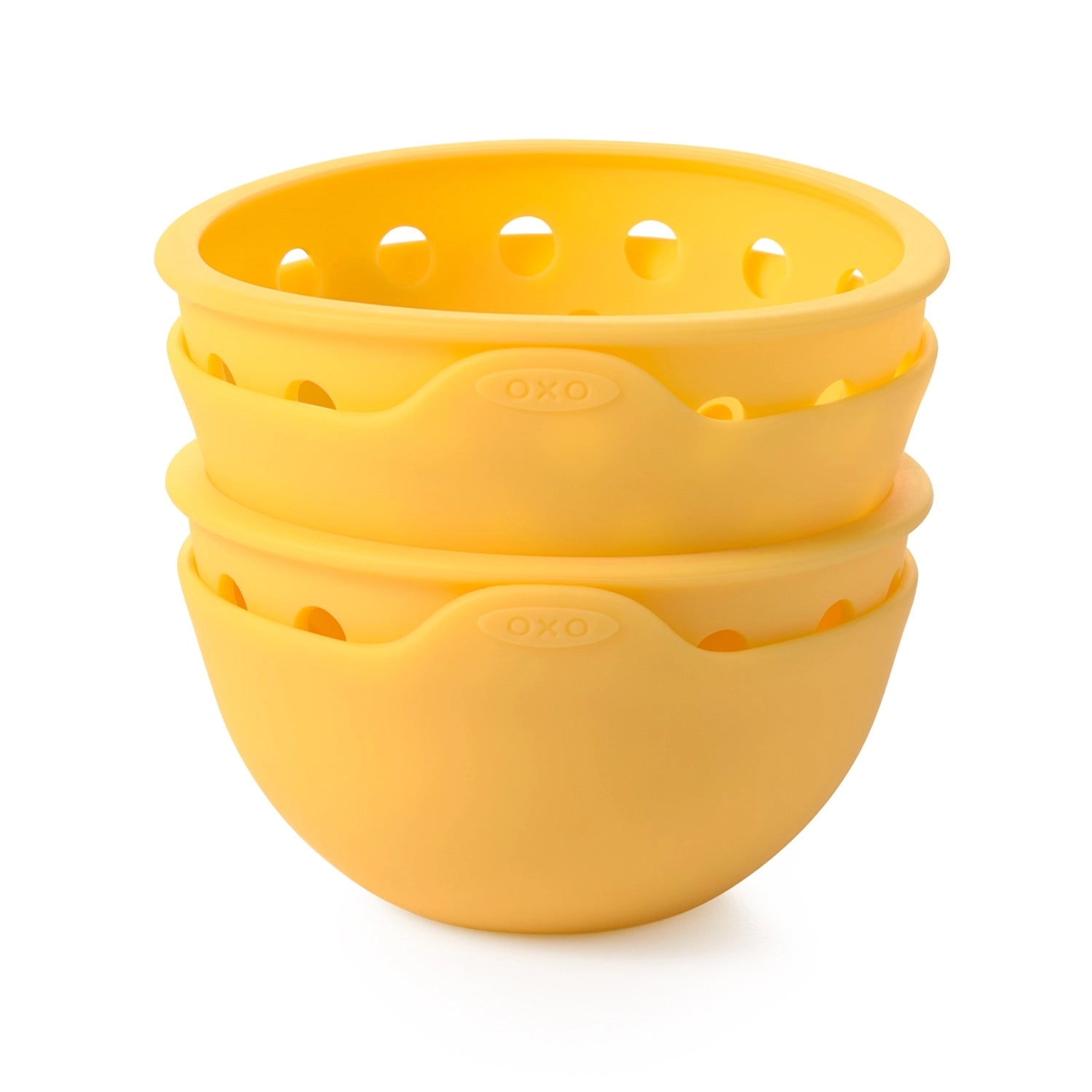 Set of 2 egg poachers, silicone, yellow