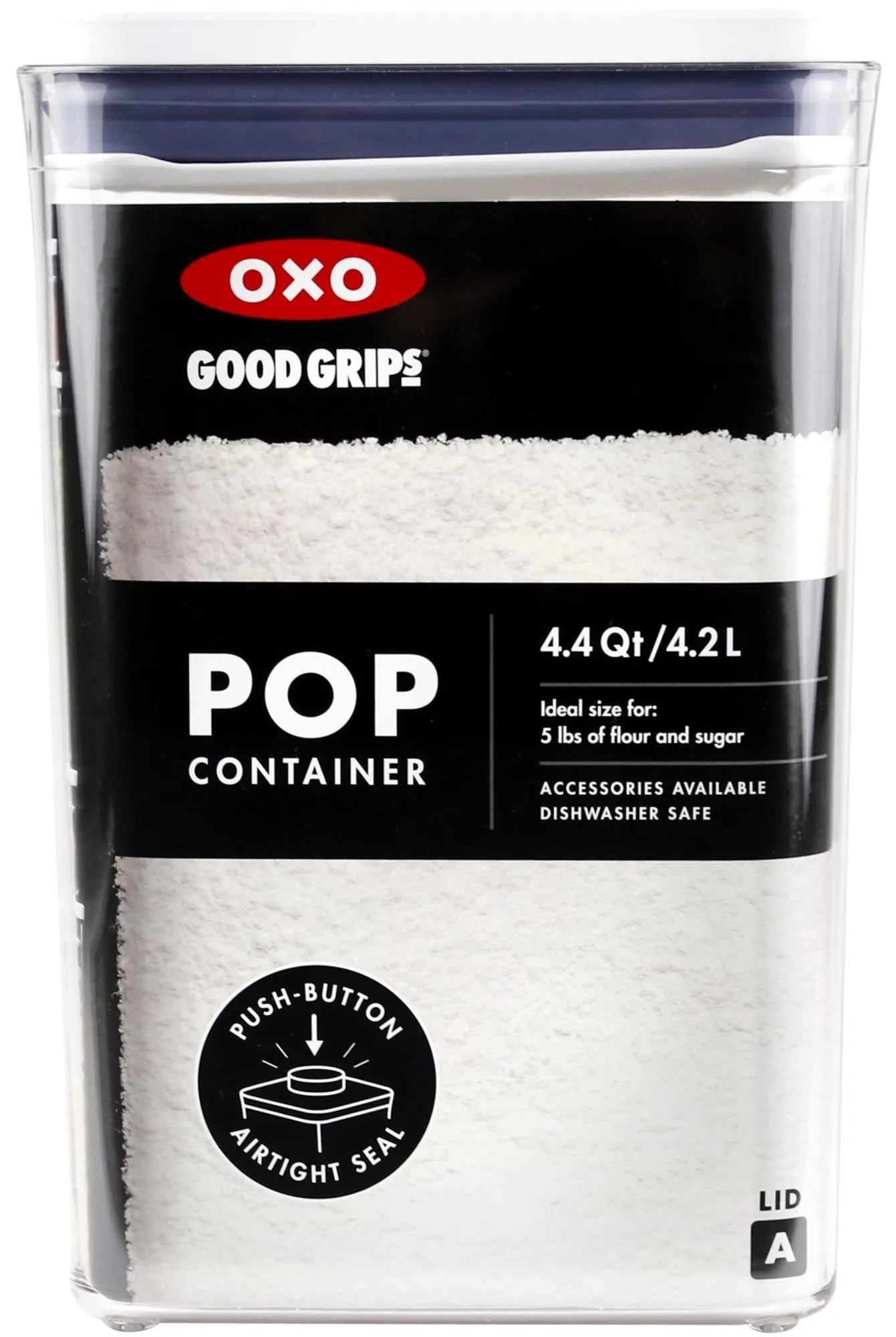 Großer OXO POP 2.0 Behälter: 4,2l für frische Vorräte, 16x16x24 cm.