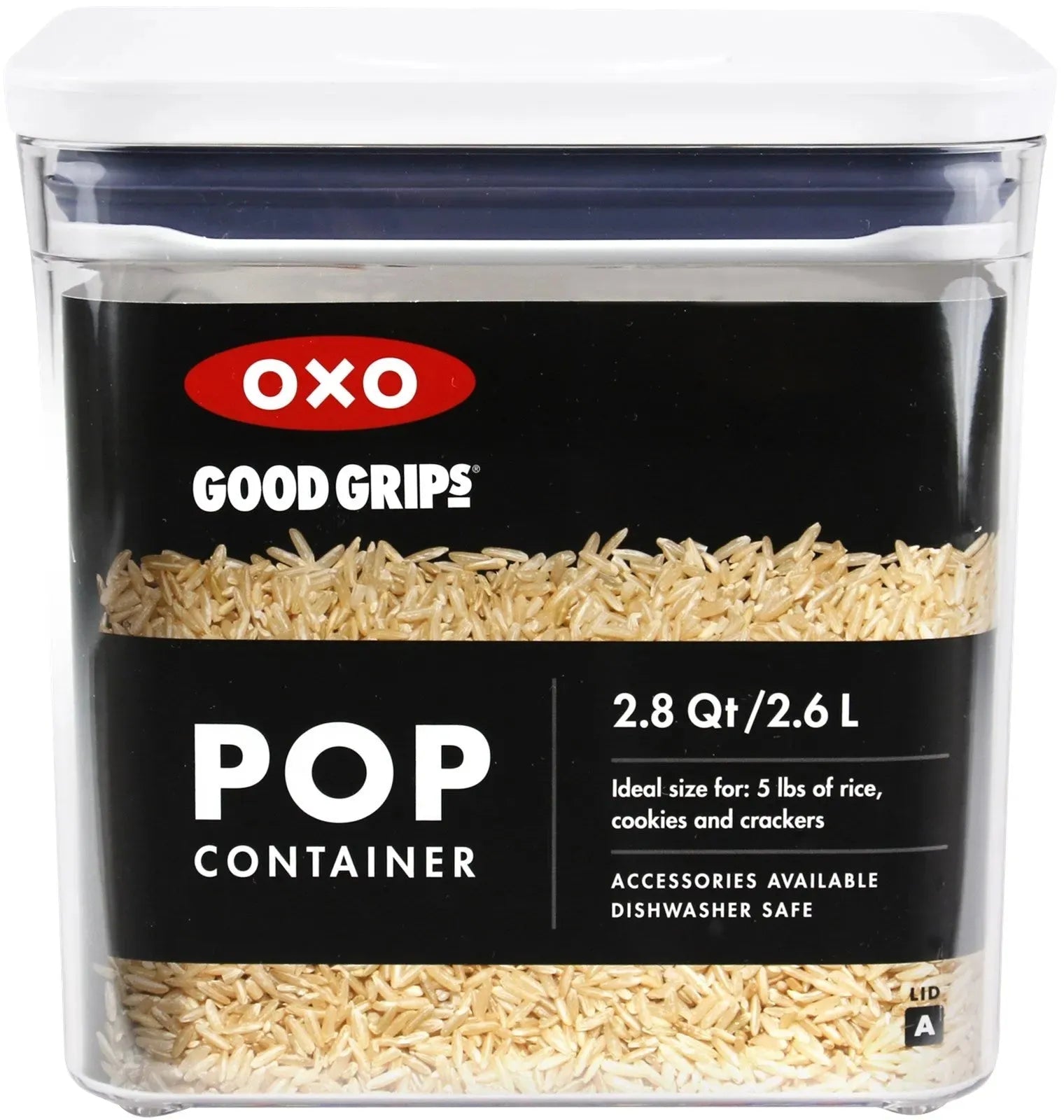 Großer OXO POP 2.0 Behälter: 2,6L für platzsparende Frische.