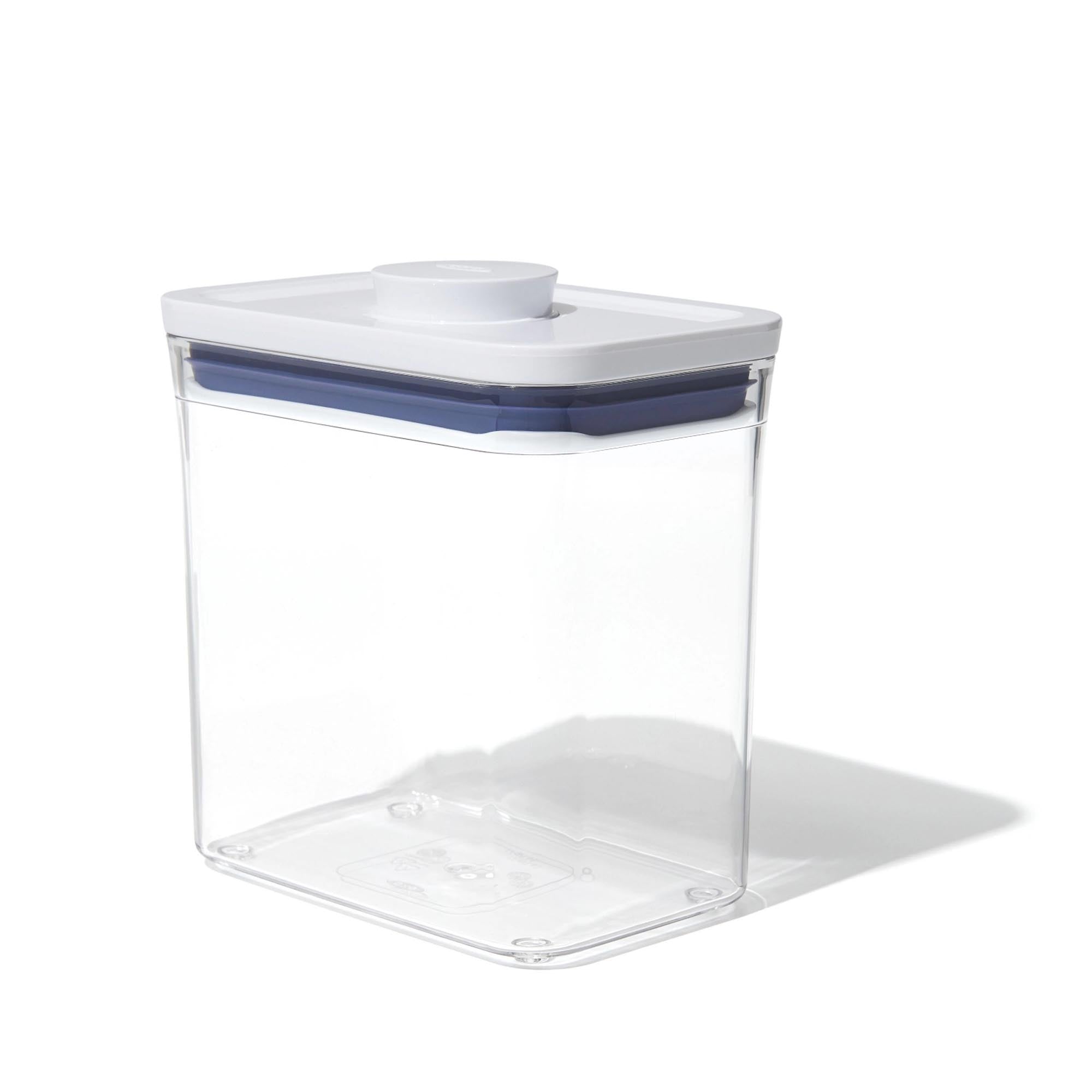 OXO POP 2.0: Rechteckiger 1.6l Behälter für platzsparende Lagerung.