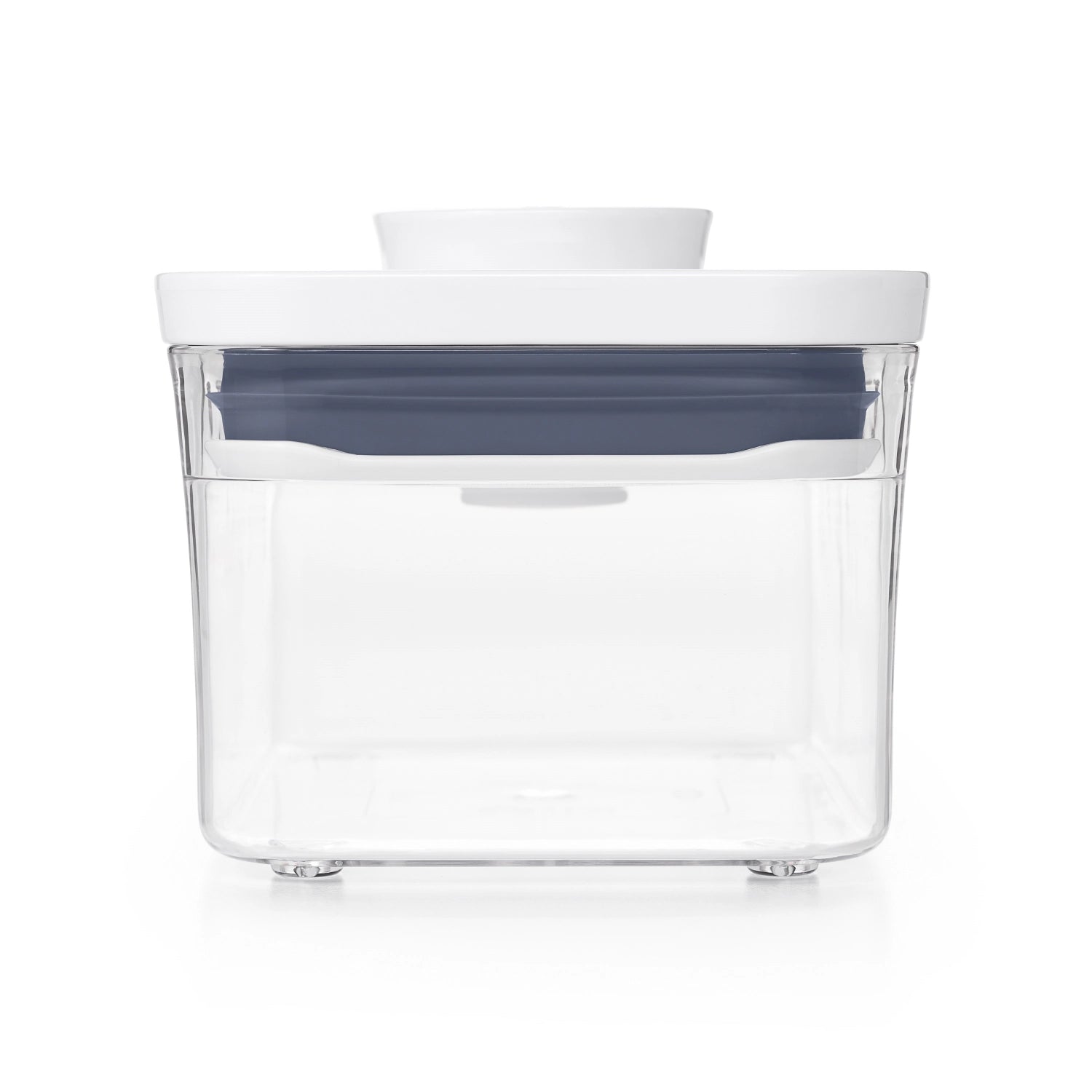 Transparenter OXO POP 2.0 Vorratsbehälter in rechteckiger Form, 0,6 l, 16x10,5x8 cm, perfekt für die praktische und stilvolle Aufbewahrung von Lebensmitteln.