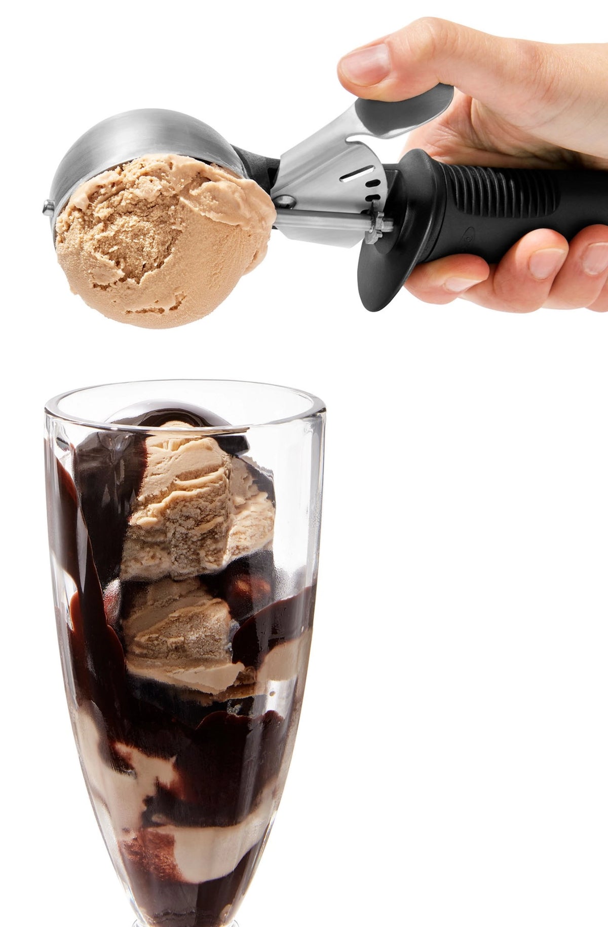 TriGood Gripser Glacelöffel in Schwarz präsentiert im Onlineshop von KAQTU Design AG. Gefrieren ist von OXO