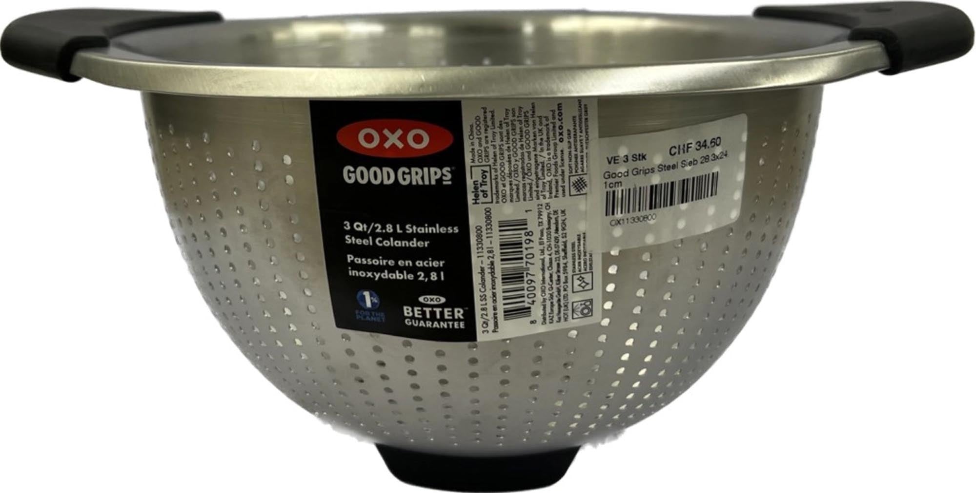 OXO Good Grips Steel Sieb: Perfekte Größe für vielseitige Küchenarbeit.