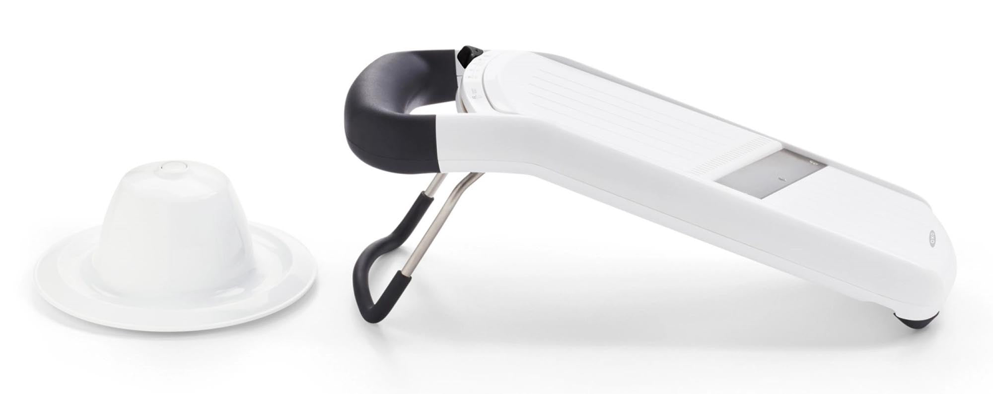 OXO Mandoline, weiß: Perfekte Scheiben, einfach und effizient.