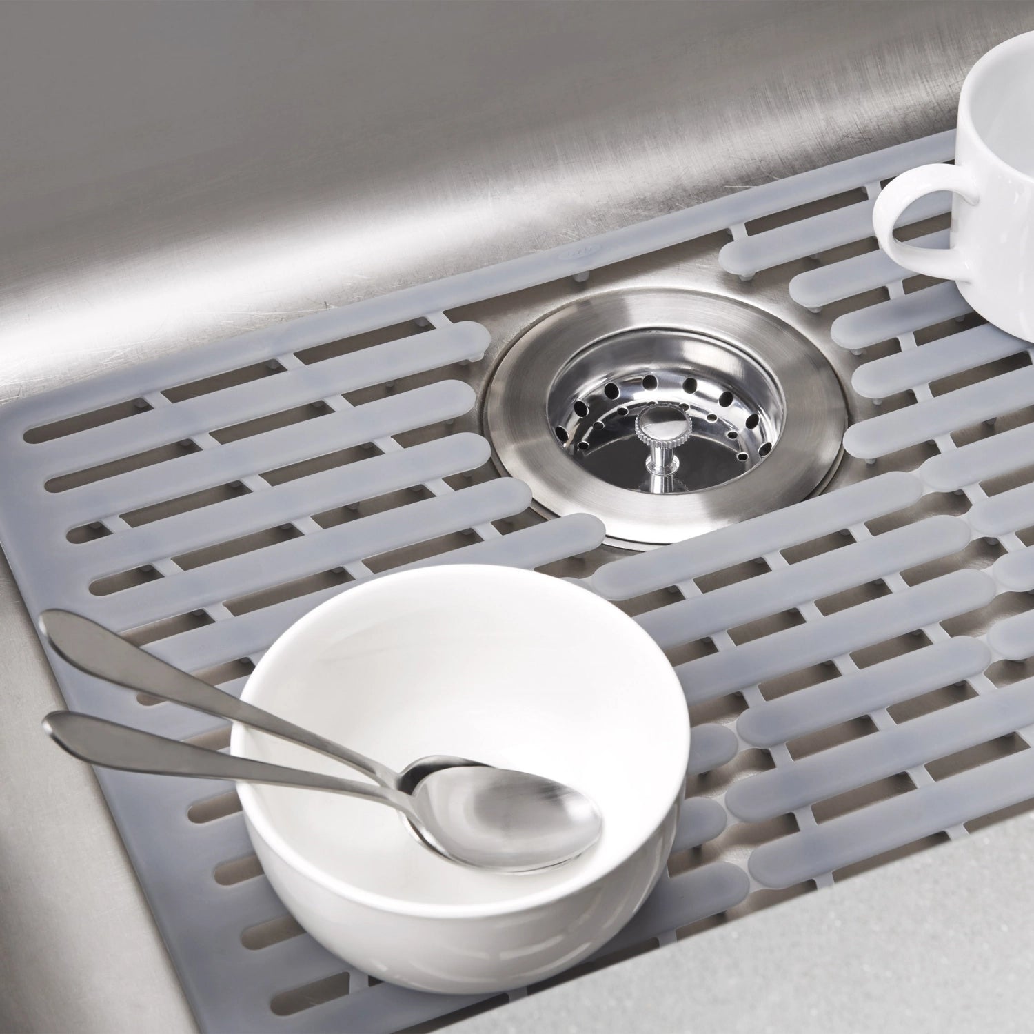 Silicone sink mat, gray, small, 32x28 cm