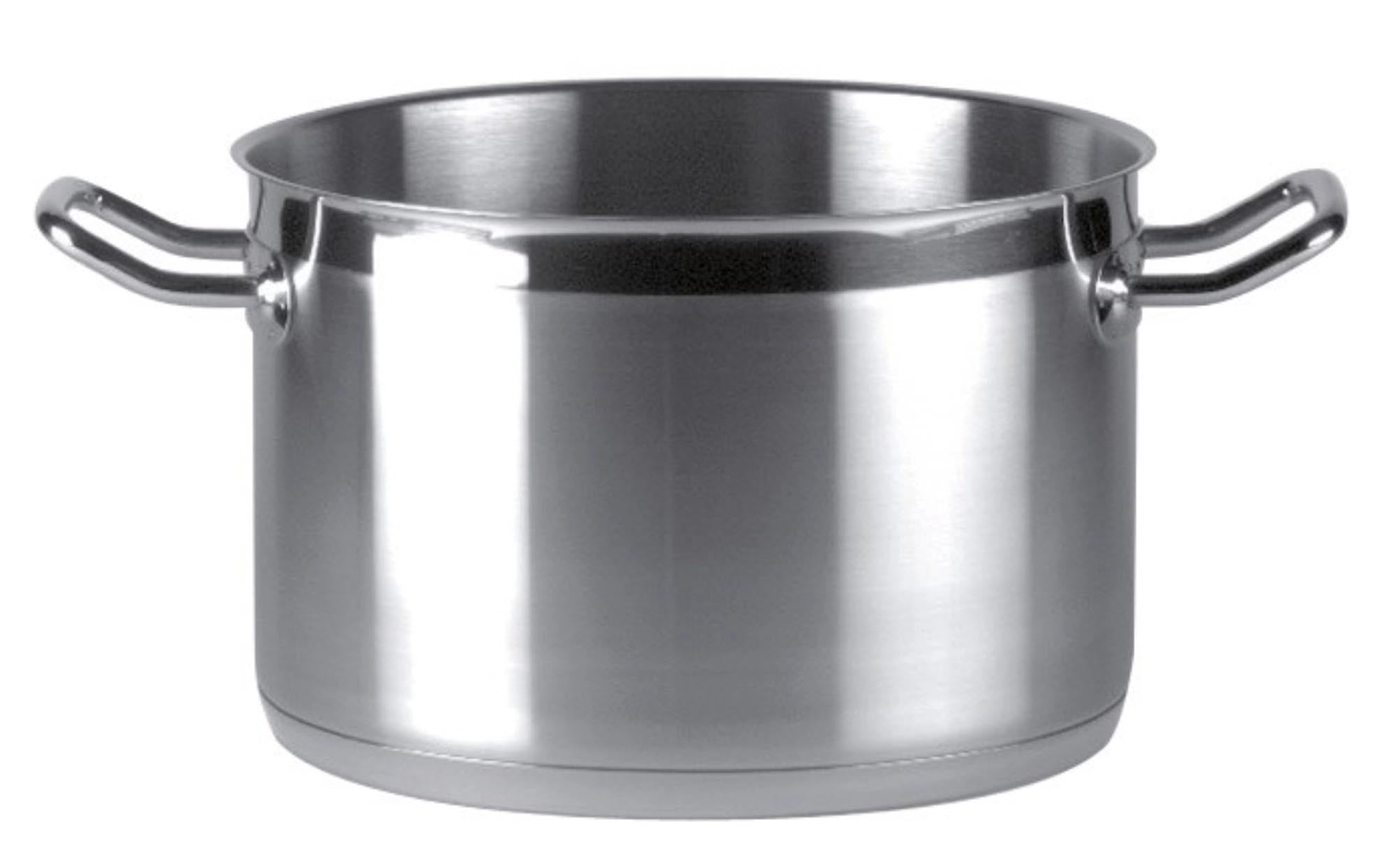 Der Basic Kochtopf halbhoch von Piazza: Hochwertiger Edelstahl, perfektes Kochen mit Glasdeckel, spülmaschinenfest und für alle Herdarten geeignet.