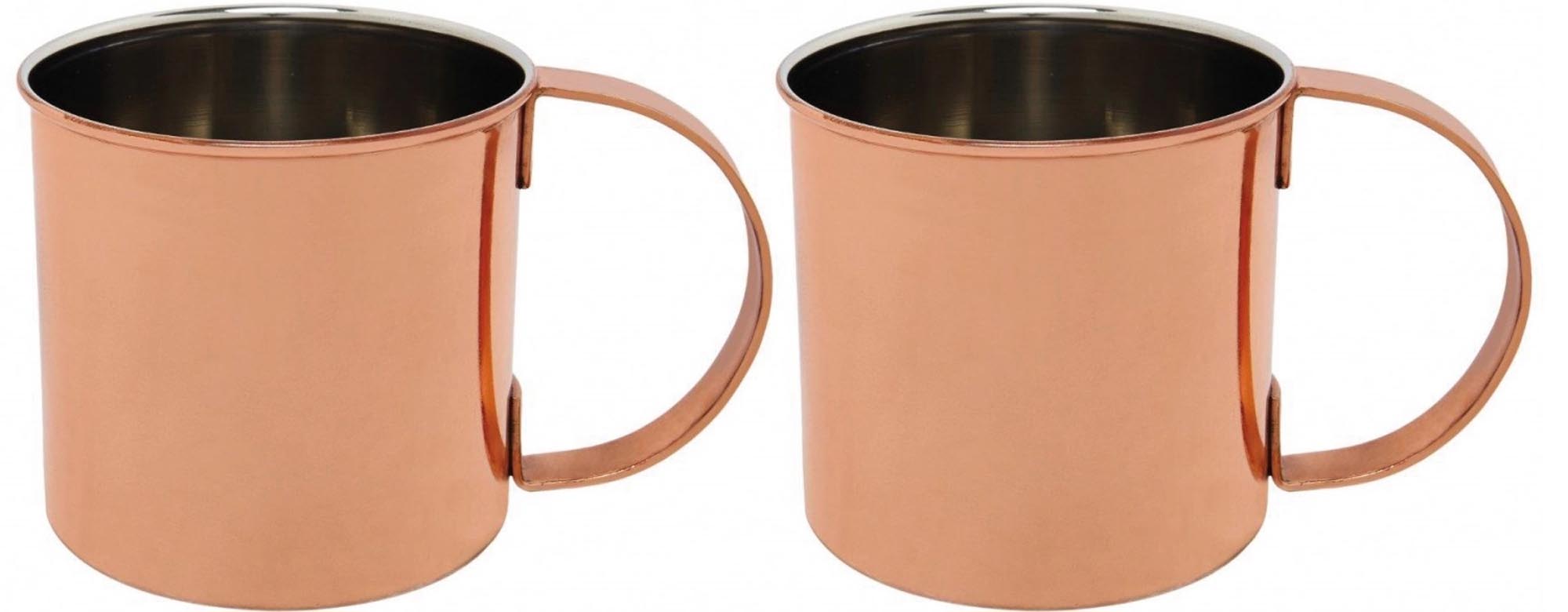 Elegantes 2er Set Kupferbecher von Piazza für stilvolle Drinks.