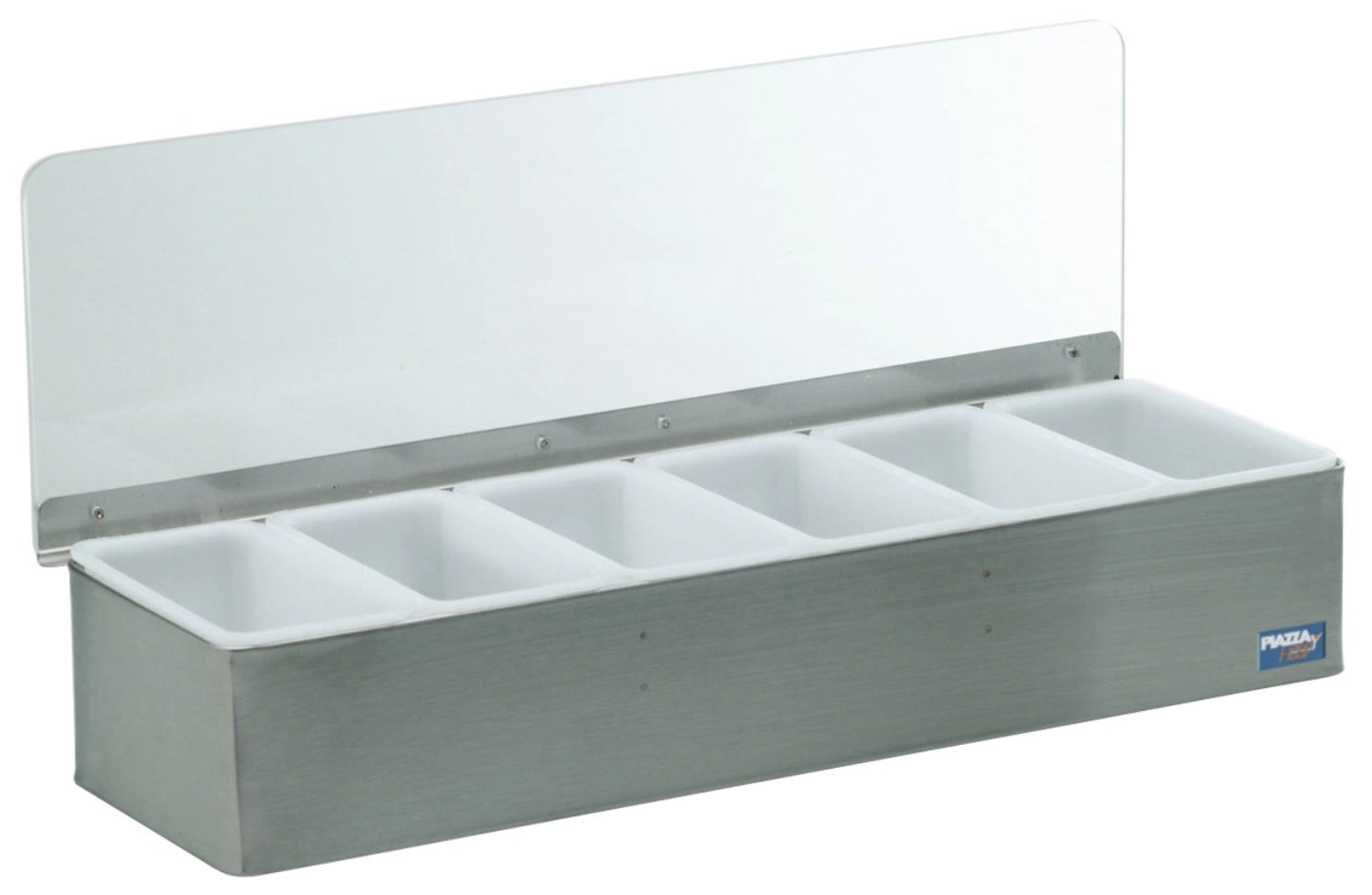 Zutatenbox Edelstahl mit 6 Behältern klein 45x15x9cm - KAQTU Design