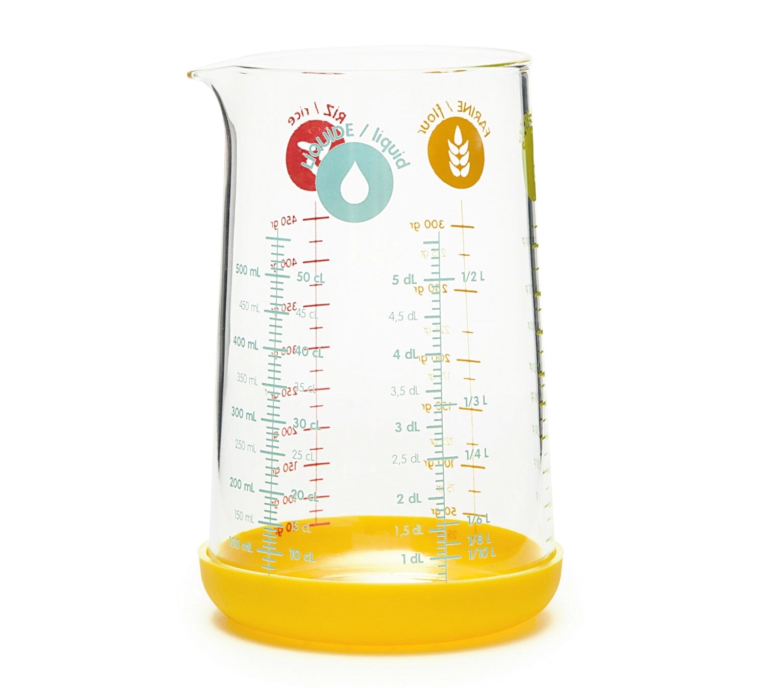 Pebbly Messbecher mit Silikonboden 500ml gelb