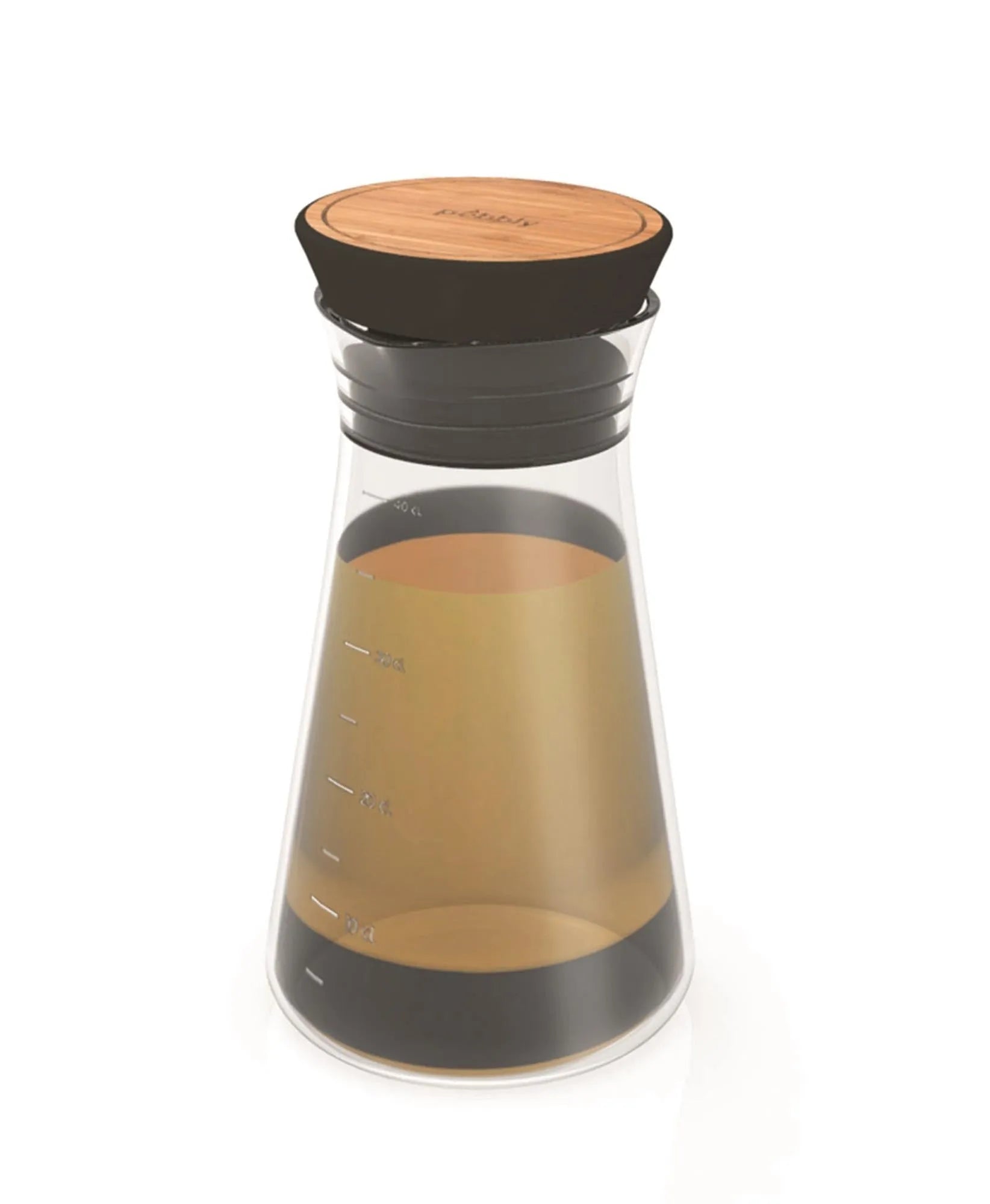 Eleganter Pebbly Salat Shaker, 45cl, schwarz. Robustes Glas, rutschfest, BPA-frei. Perfekt für frische Salate und präzises Dosieren.