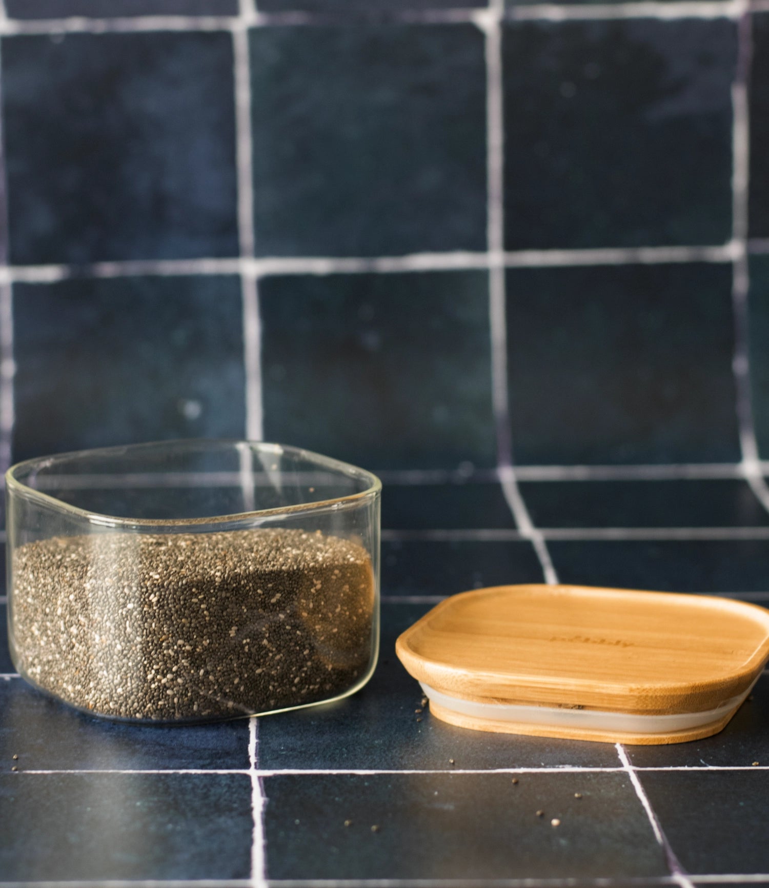 Pebbly Vorratsglas mit Bambusd. 0.5l, 11x11x7cm