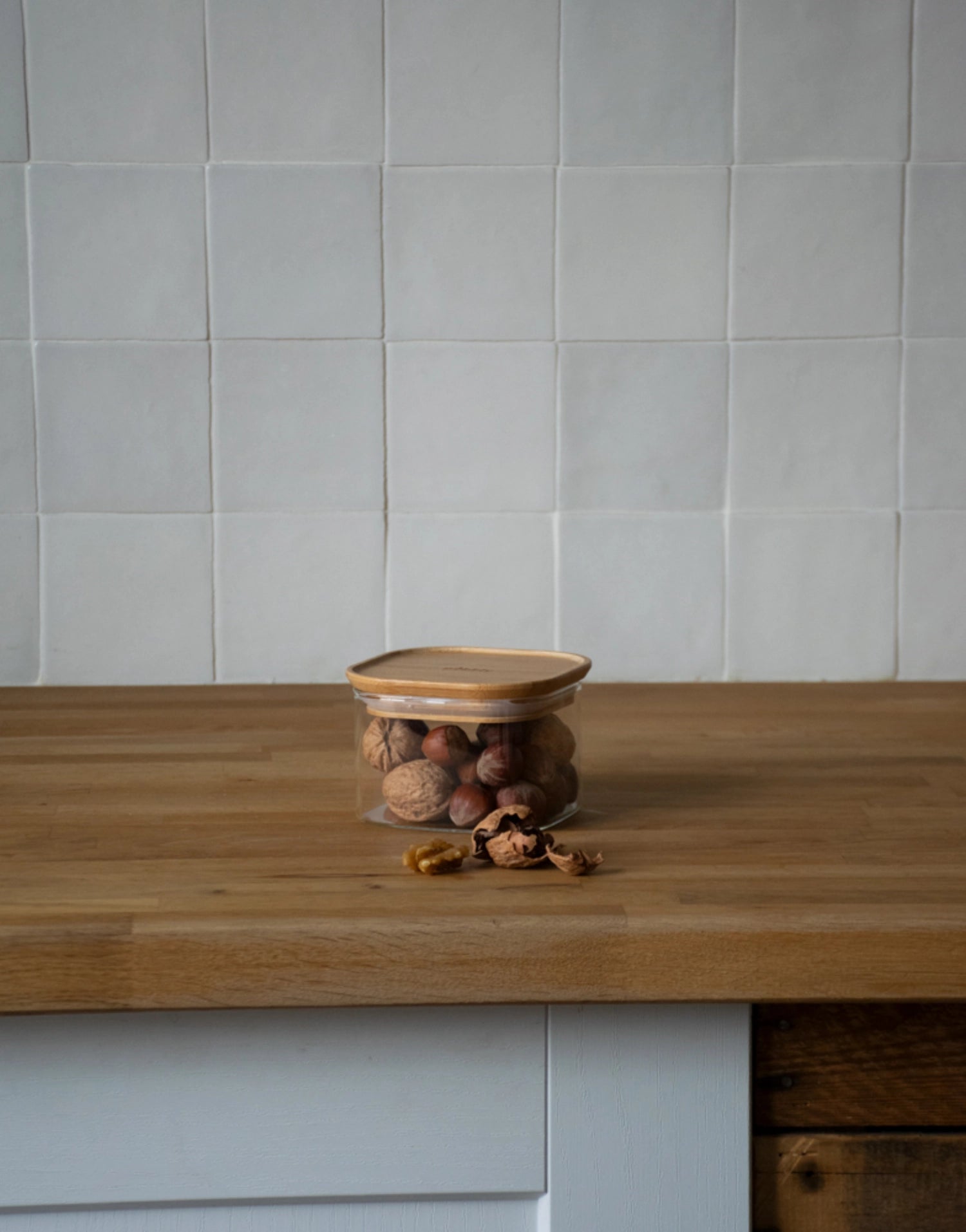 Pebbly Vorratsglas mit Bambusd. 0.5l, 11x11x7cm