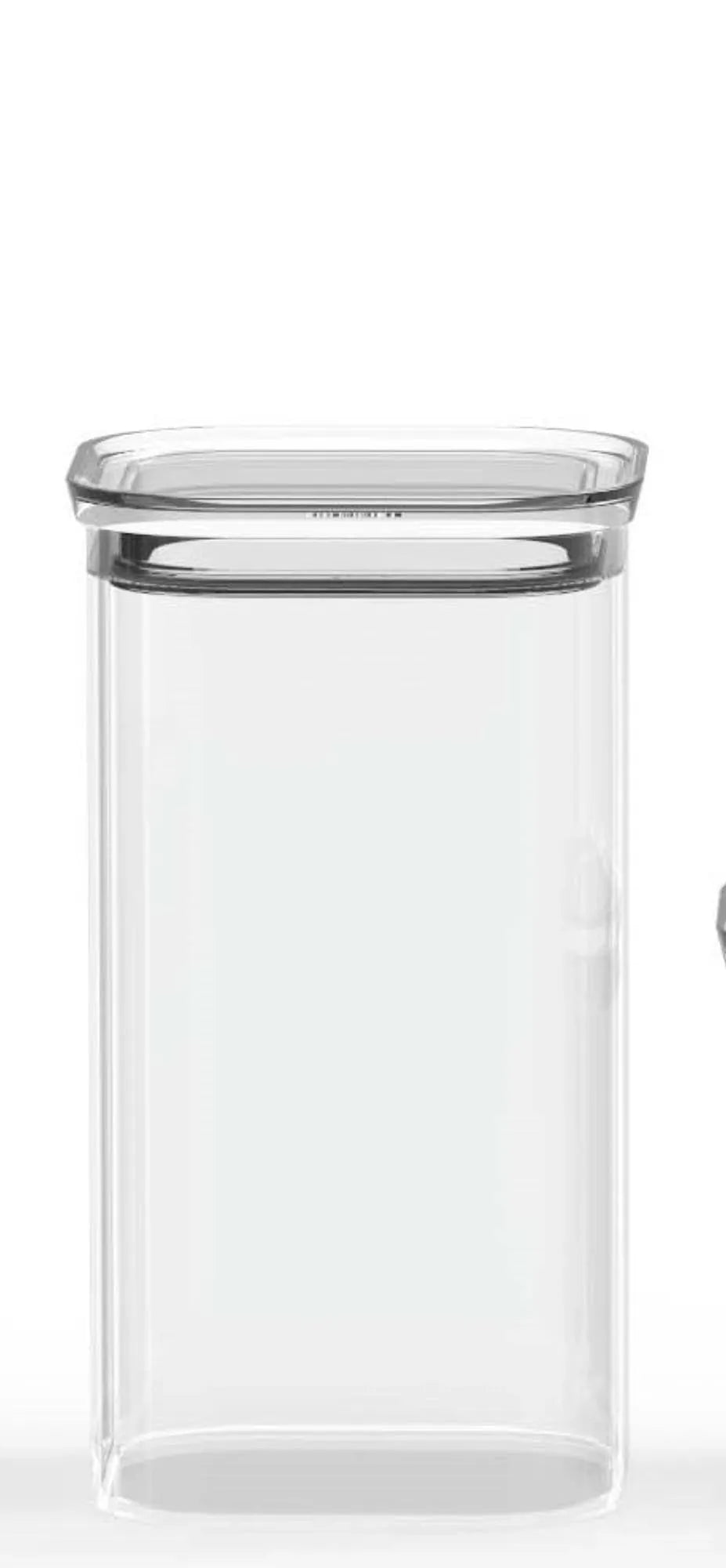 Stilvolles 1.4l Pebbly Glasgefäß mit passgenauem Glasdeckel.