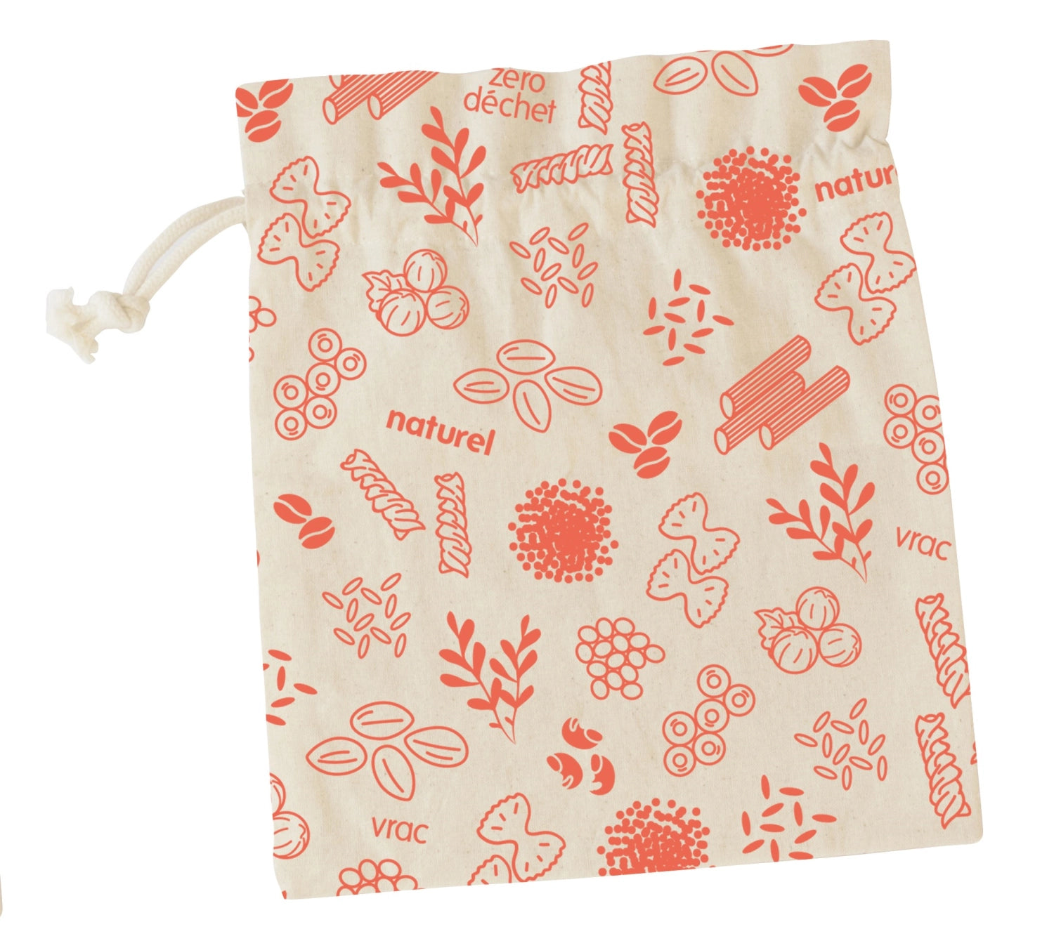 Roter Bio-Baumwollbeutel 15x20cm: umweltfreundlich, vielseitig, waschbar. Ideal für Snacks, Gewürze, frisches Obst. Nachhaltig und stilvoll.