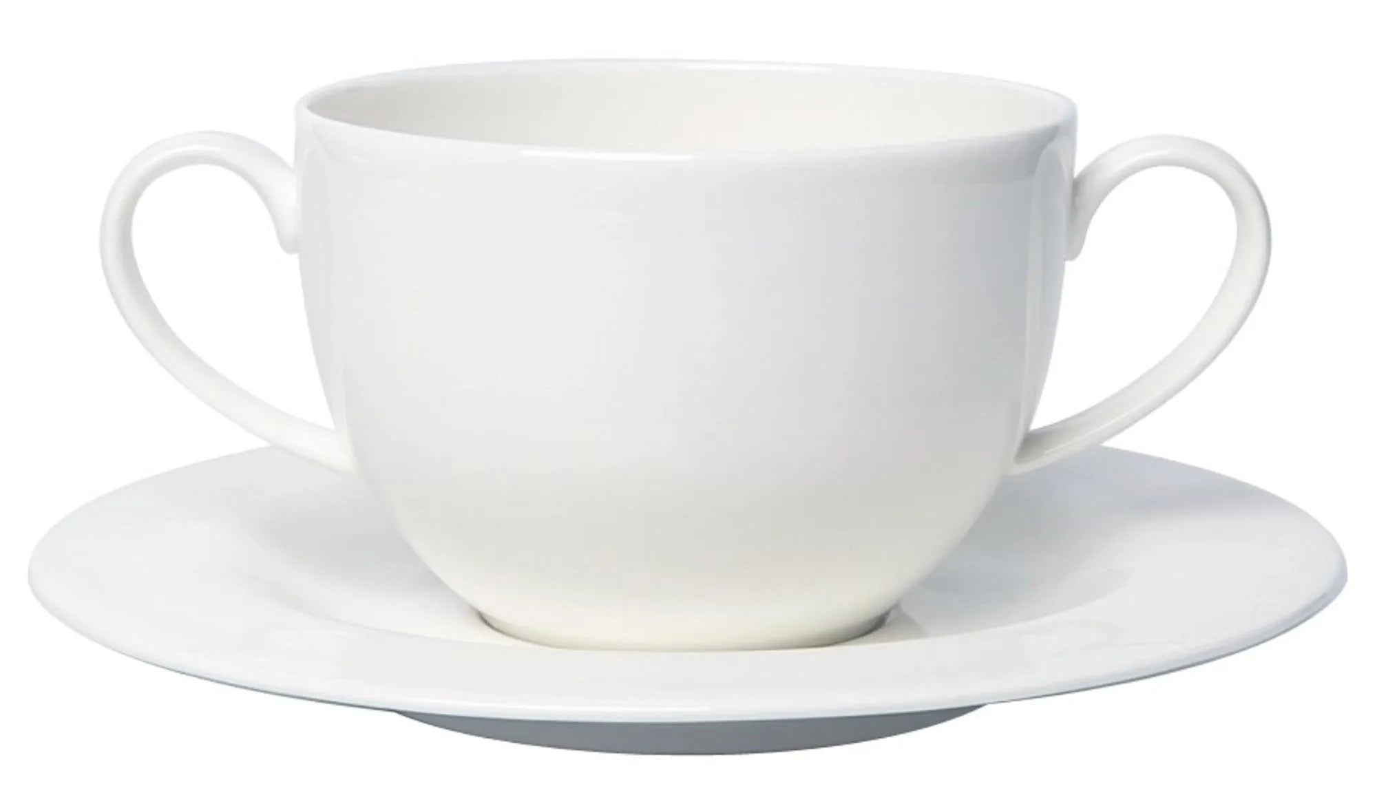 Elegante 16cm Suppen Untertasse aus Bone China von Royal Porcelain, robust, leicht, spülmaschinenfest, ideal für stilvolle Tischdekoration.