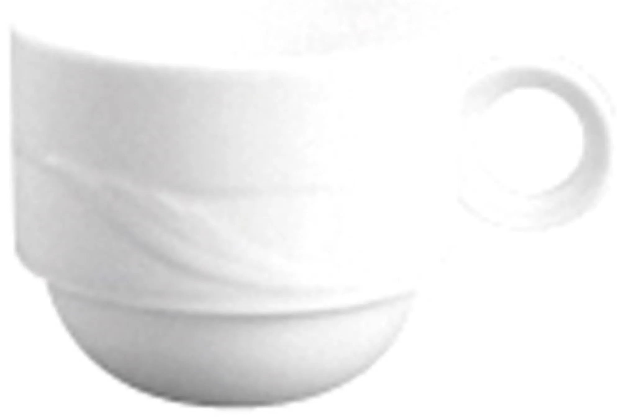 Elegante, stapelbare Mokka Obertasse (0,1l) aus robustem Maxa Dura Porzellan, ideal für stilvollen Kaffeegenuss.