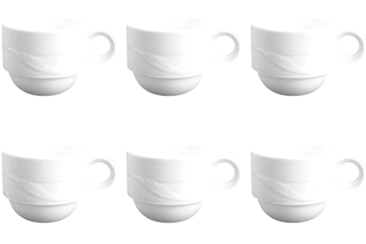 Set of 6 Maxa Dura 83 coffee cups stackable 0.2lt Aligro