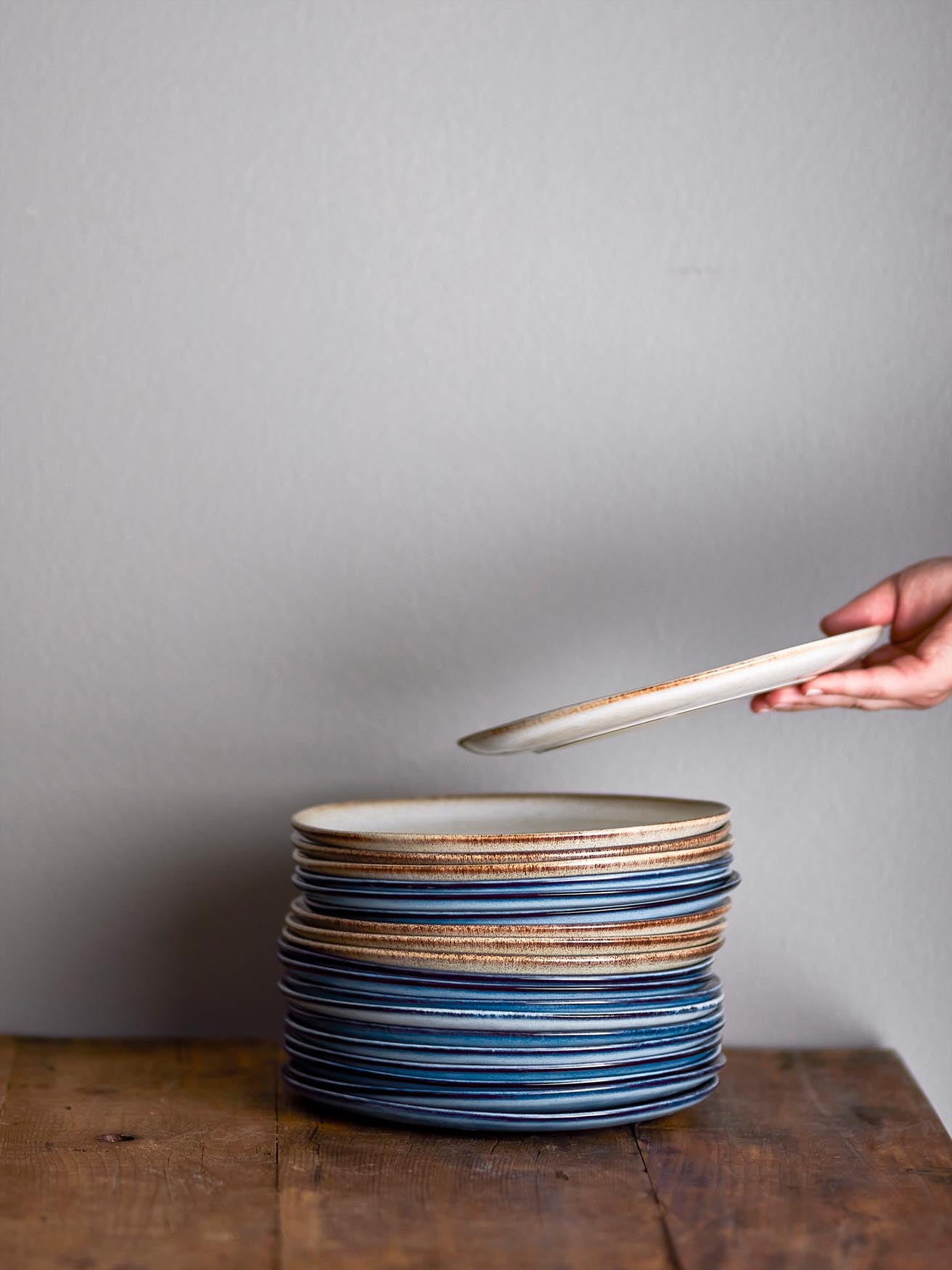 Sandrine plate, blue, stoneware