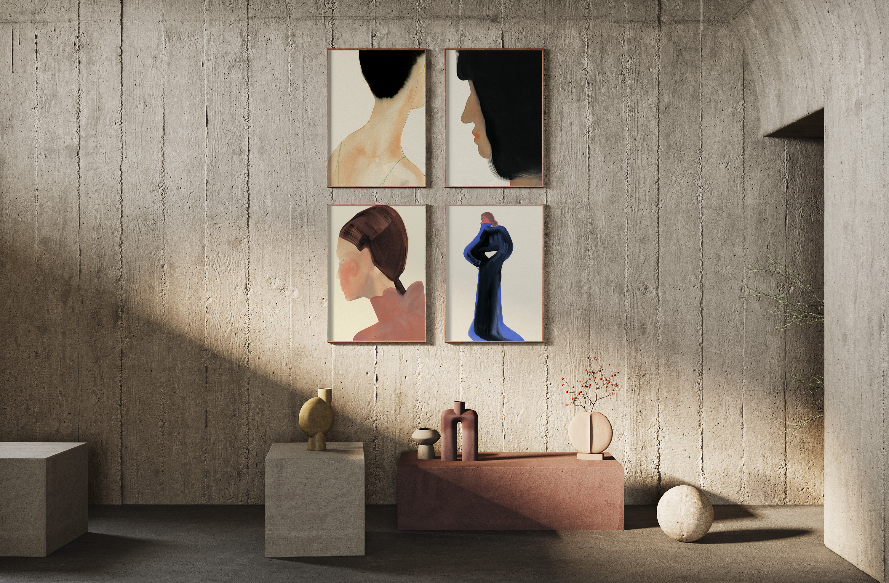 Back of a Dress  in Blau / Schwarz präsentiert im Onlineshop von KAQTU Design AG. Bild ist von Paper Collective
