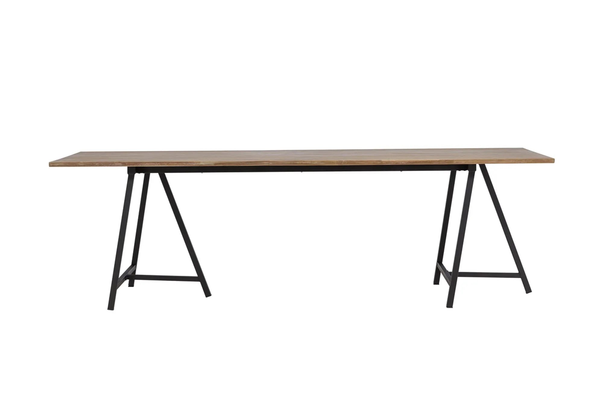 Jepara Tisch: Elegantes Teakholz trifft auf zeitloses Metall-Design.