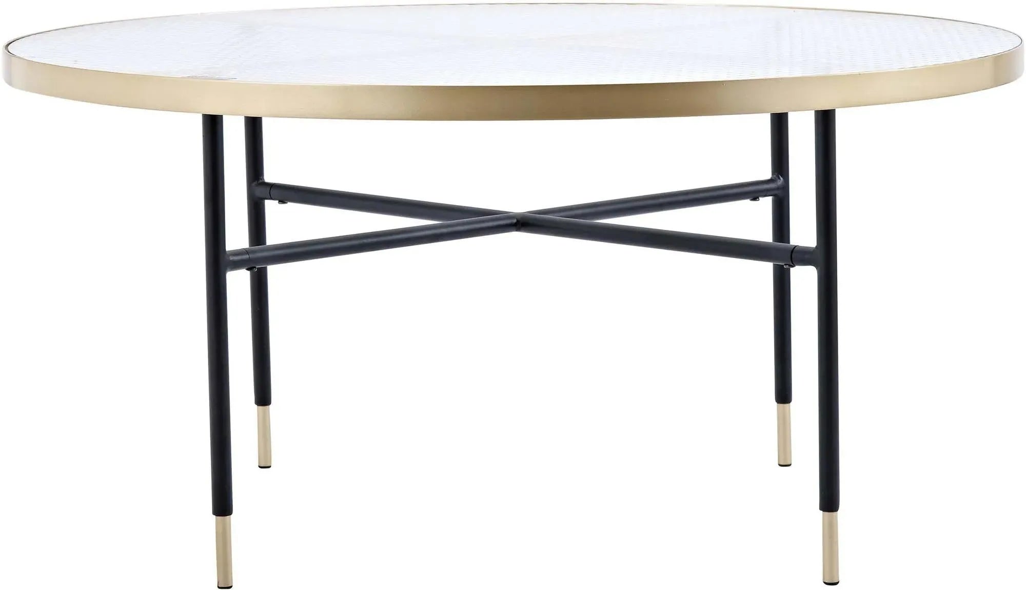 Eleganter Beistelltisch mit Glasplatte und luxuriösem Messinggestell.