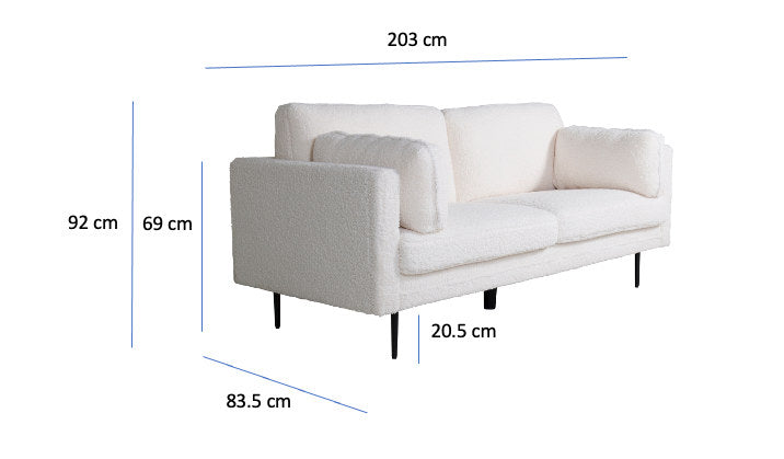Boom Sofa in Weiss präsentiert im Onlineshop von KAQTU Design AG. 3er Sofa ist von Venture Home