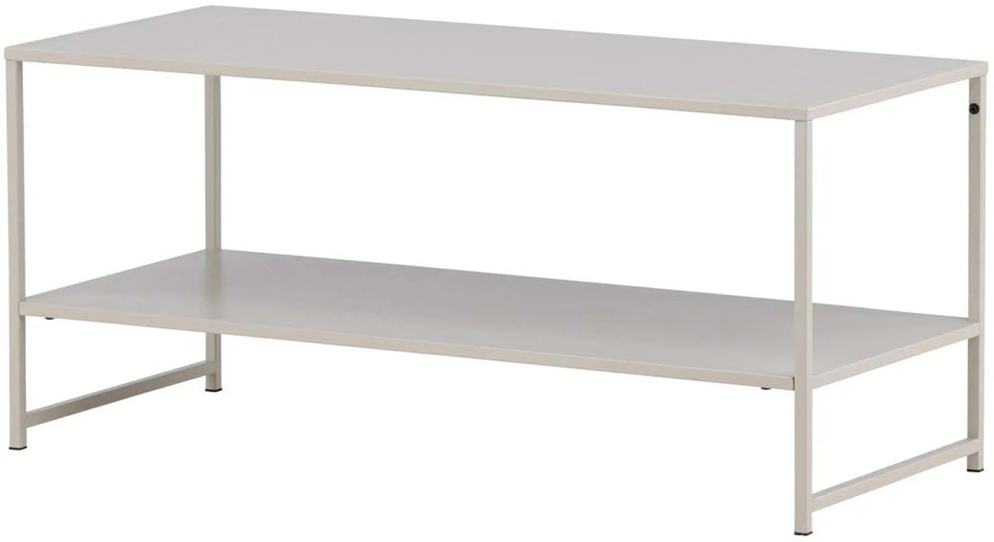 Eleganter Beistelltisch aus beigem Stahl, ideal für modernes Wohnen. Praktisch und stilvoll zugleich.