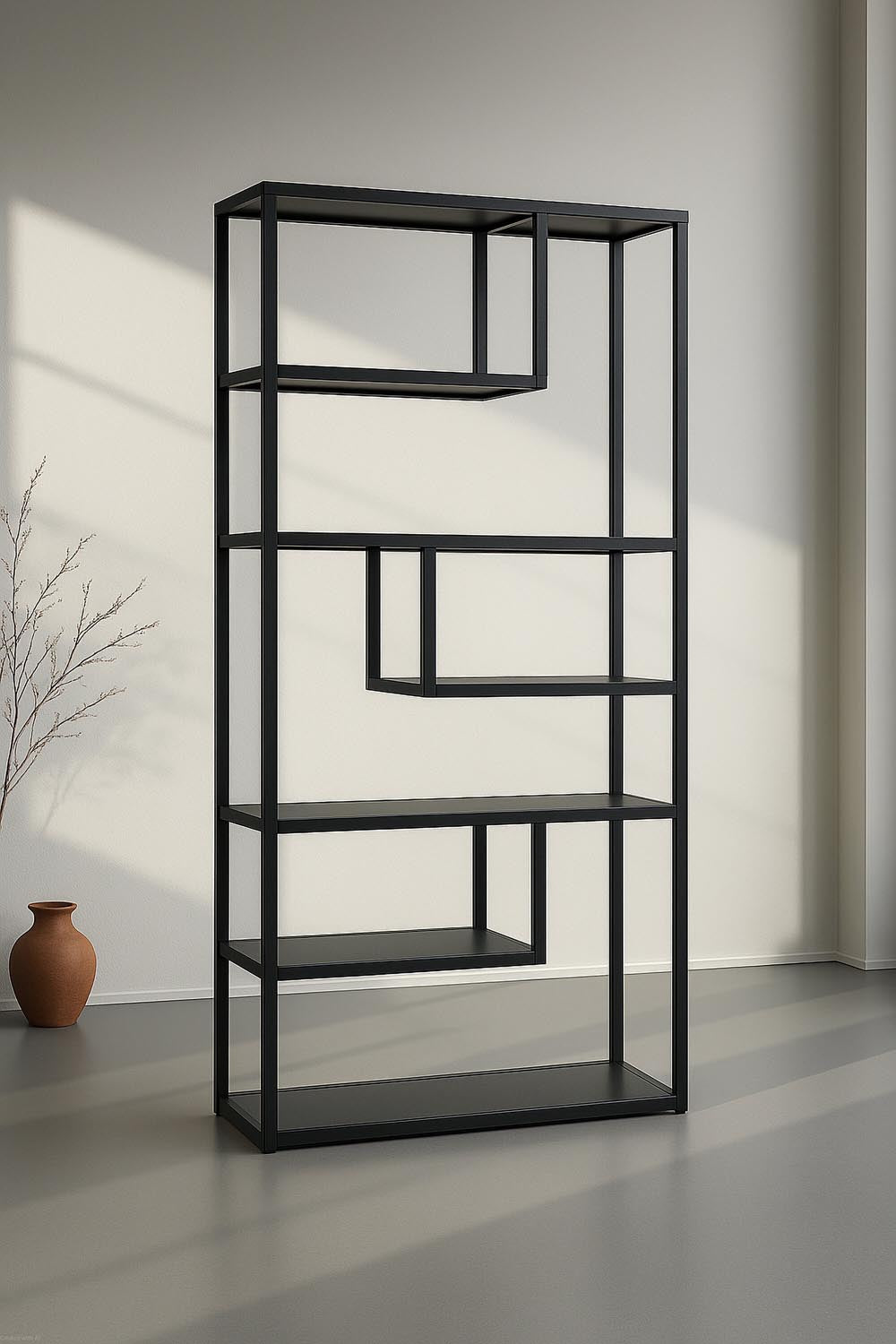 Staal Bücherregal in Schwarz präsentiert im Onlineshop von KAQTU Design AG. Standregal ist von Venture Home