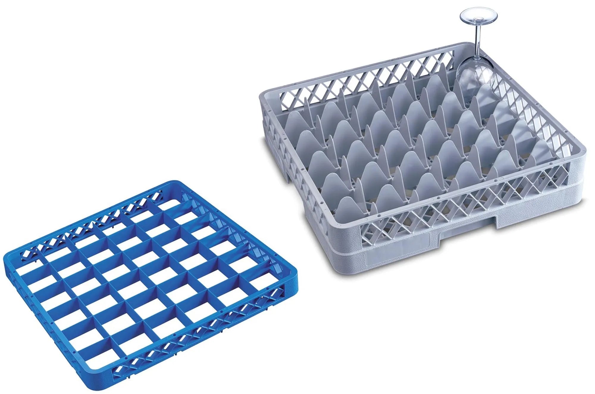 Robuster Spülkorb für 36 Gläser, ideal für hohe Gläser bis 20.7cm.