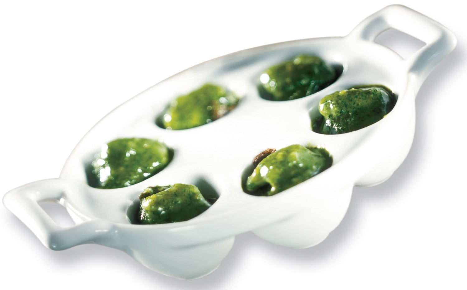 Pan d'escargot 6 trous ovale, blanc